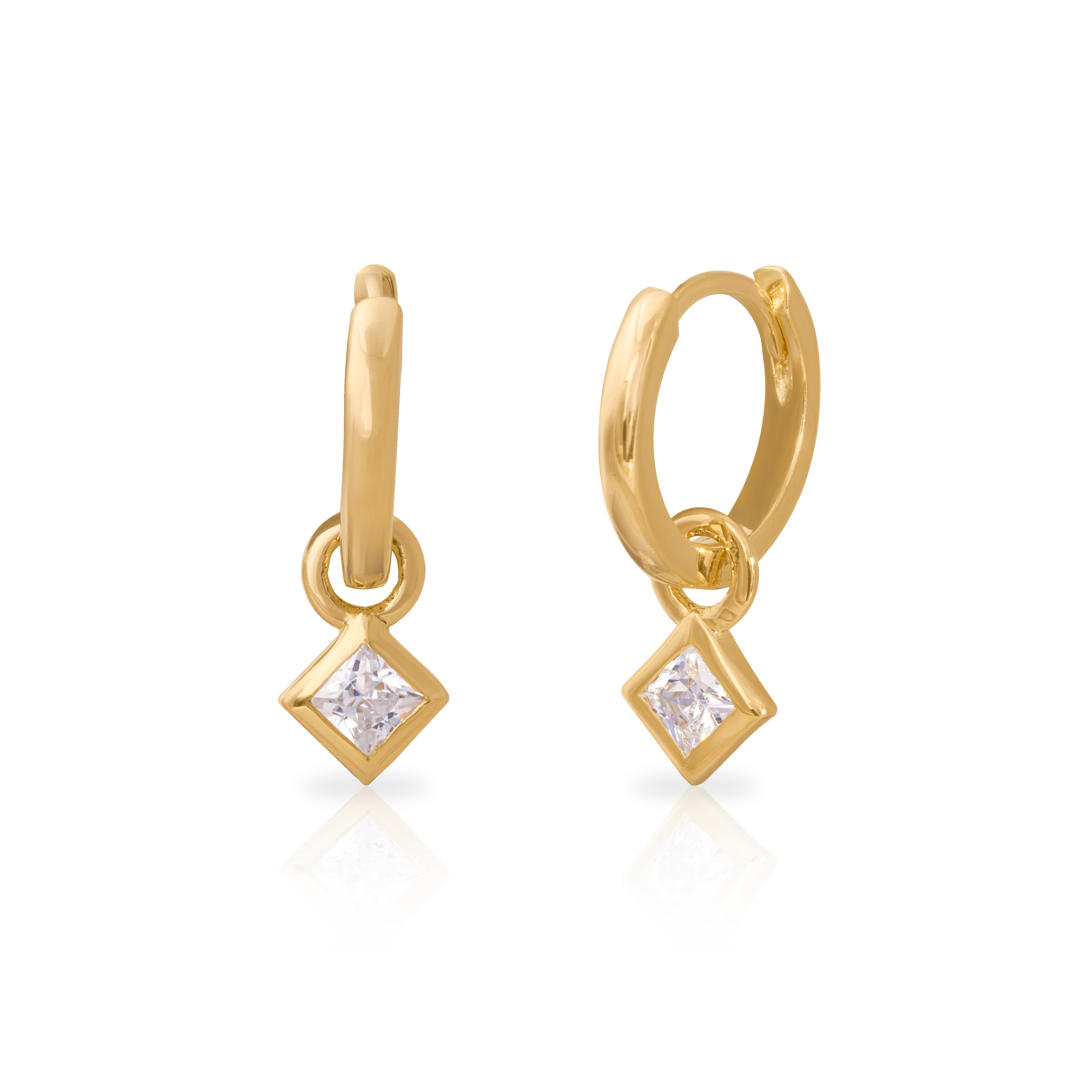 Lume diamond shape cubic zirconia hoop earrings