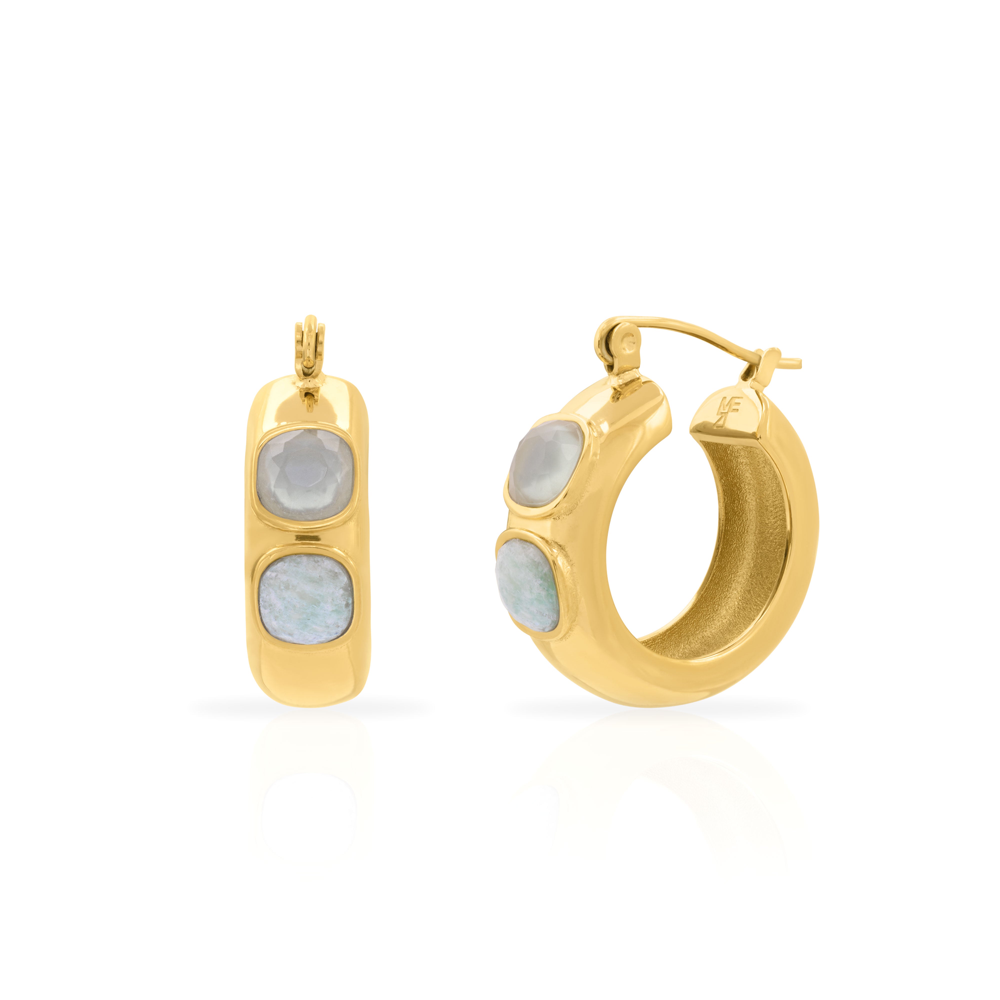 Nola semi-precious hoop earrings - waterproof