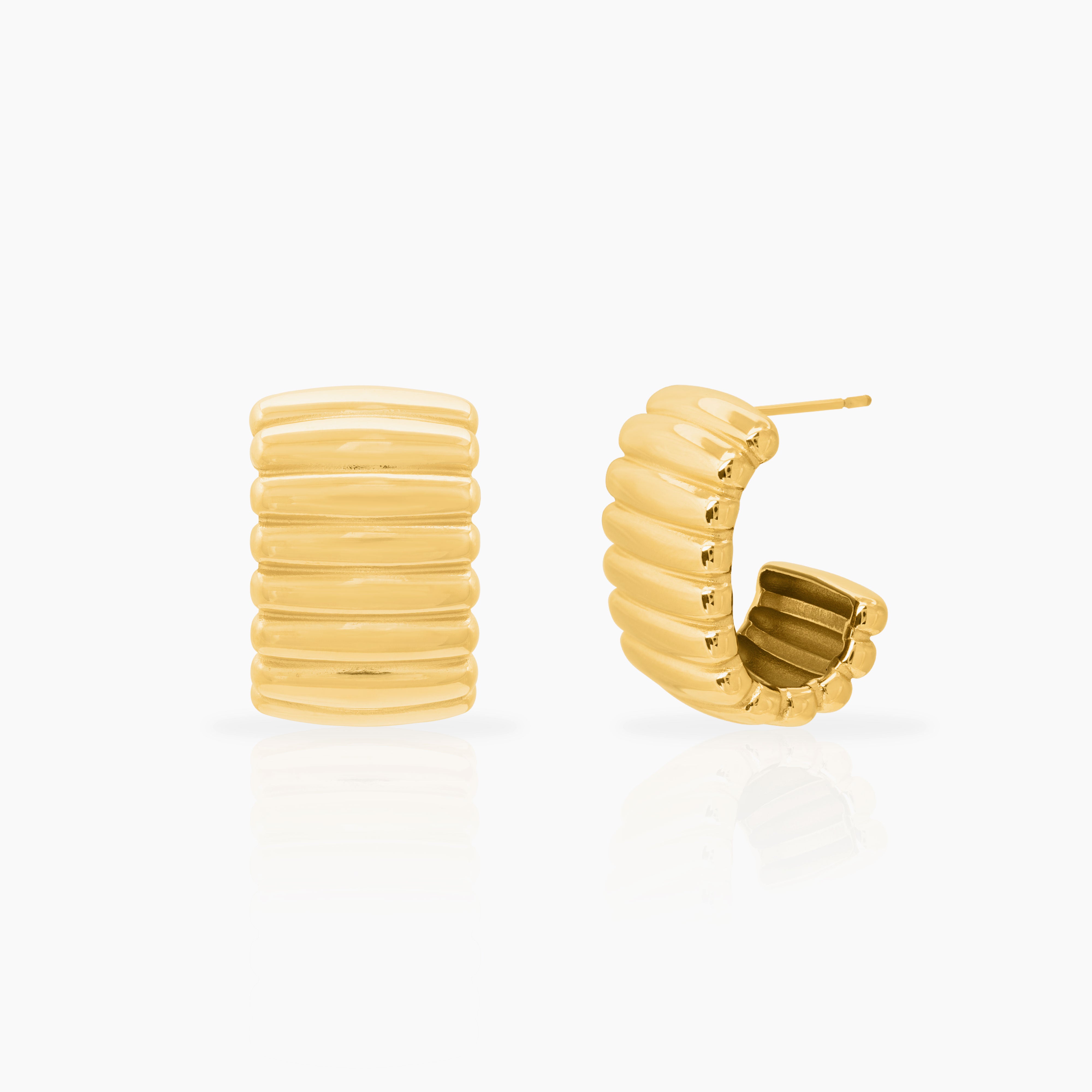 Vista ridge textured hoop earrings - waterproof