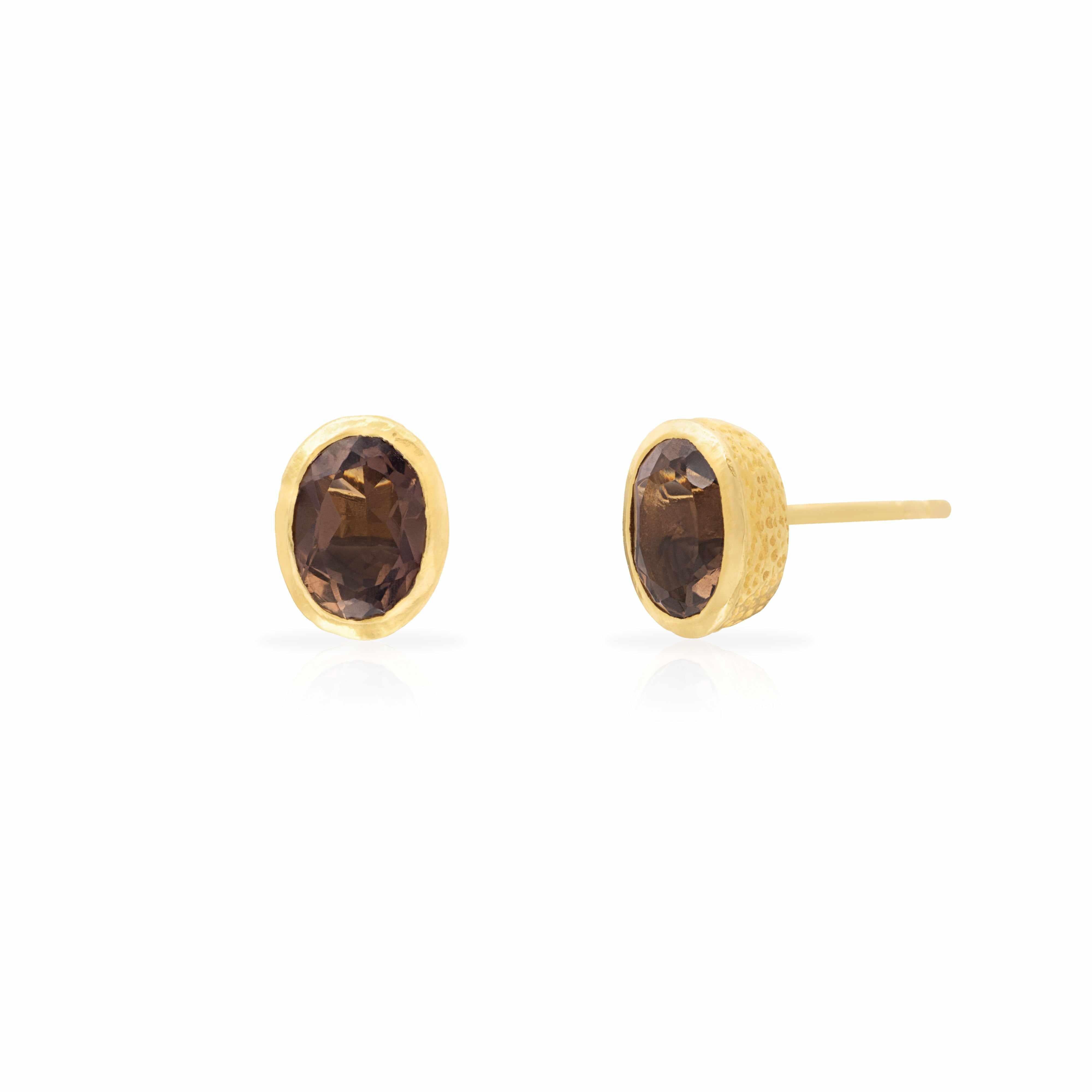 Kora sterling silver semi-precious gold plated studs