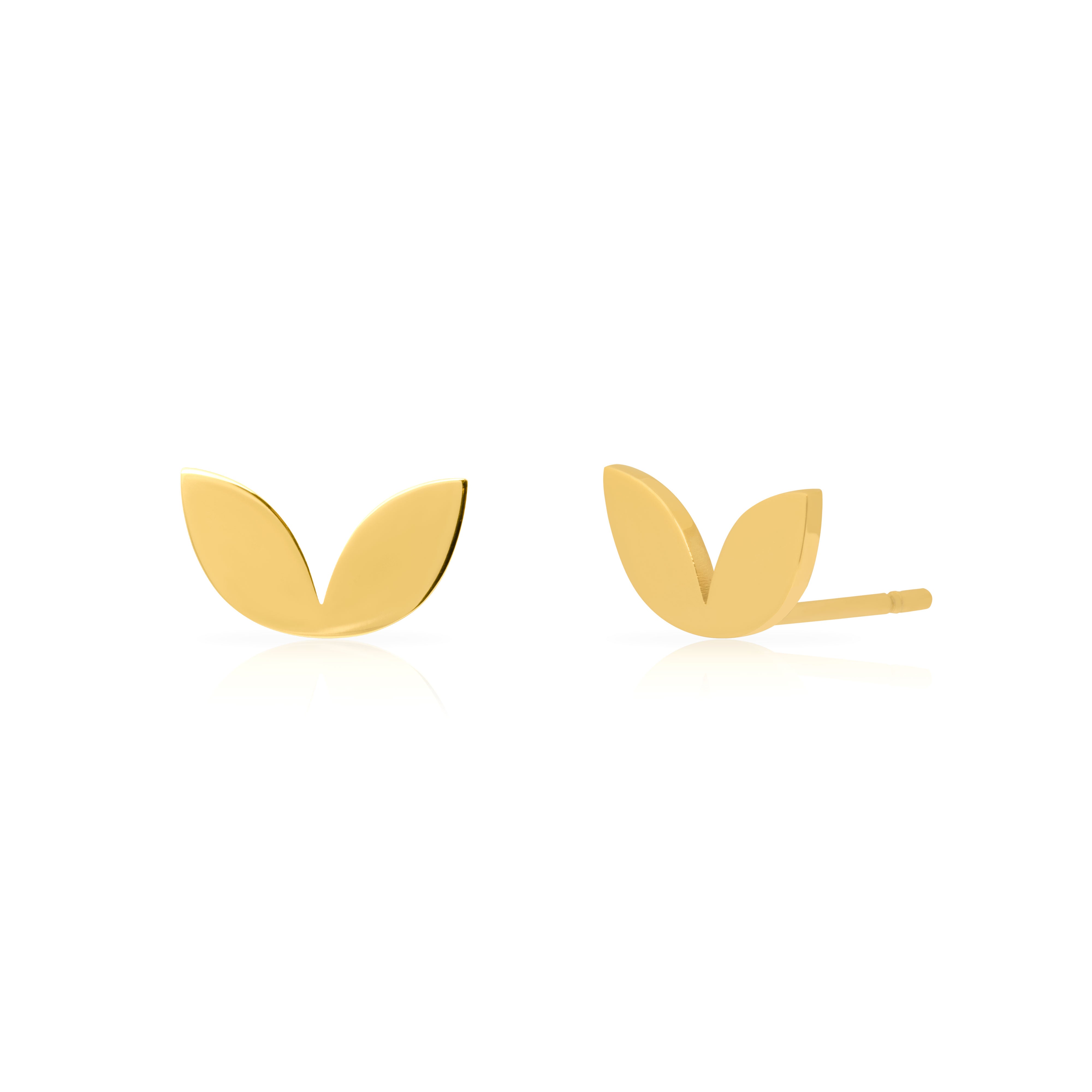 Fawn leaf stud earrings - waterproof