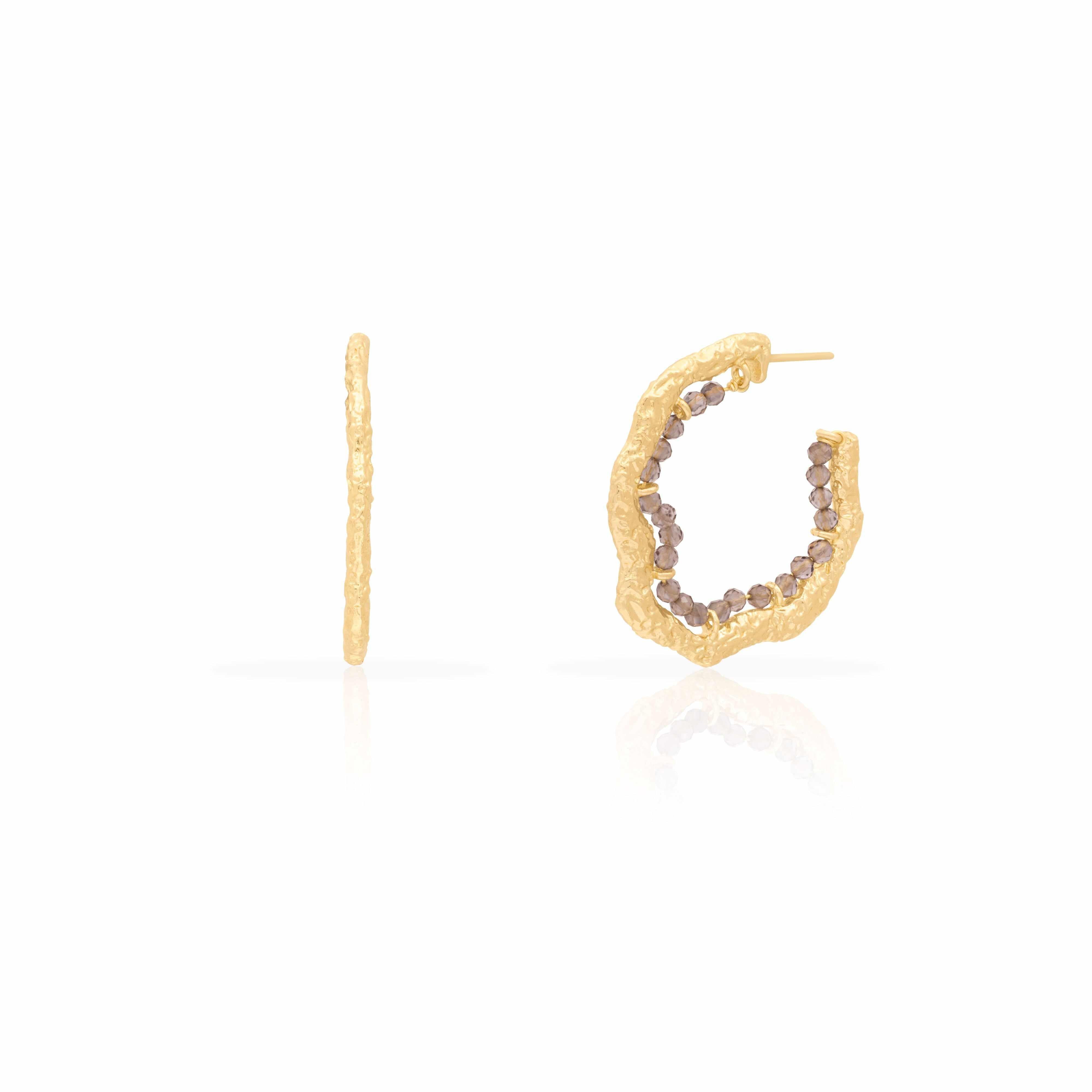 Venia semi-precious hoop earrings