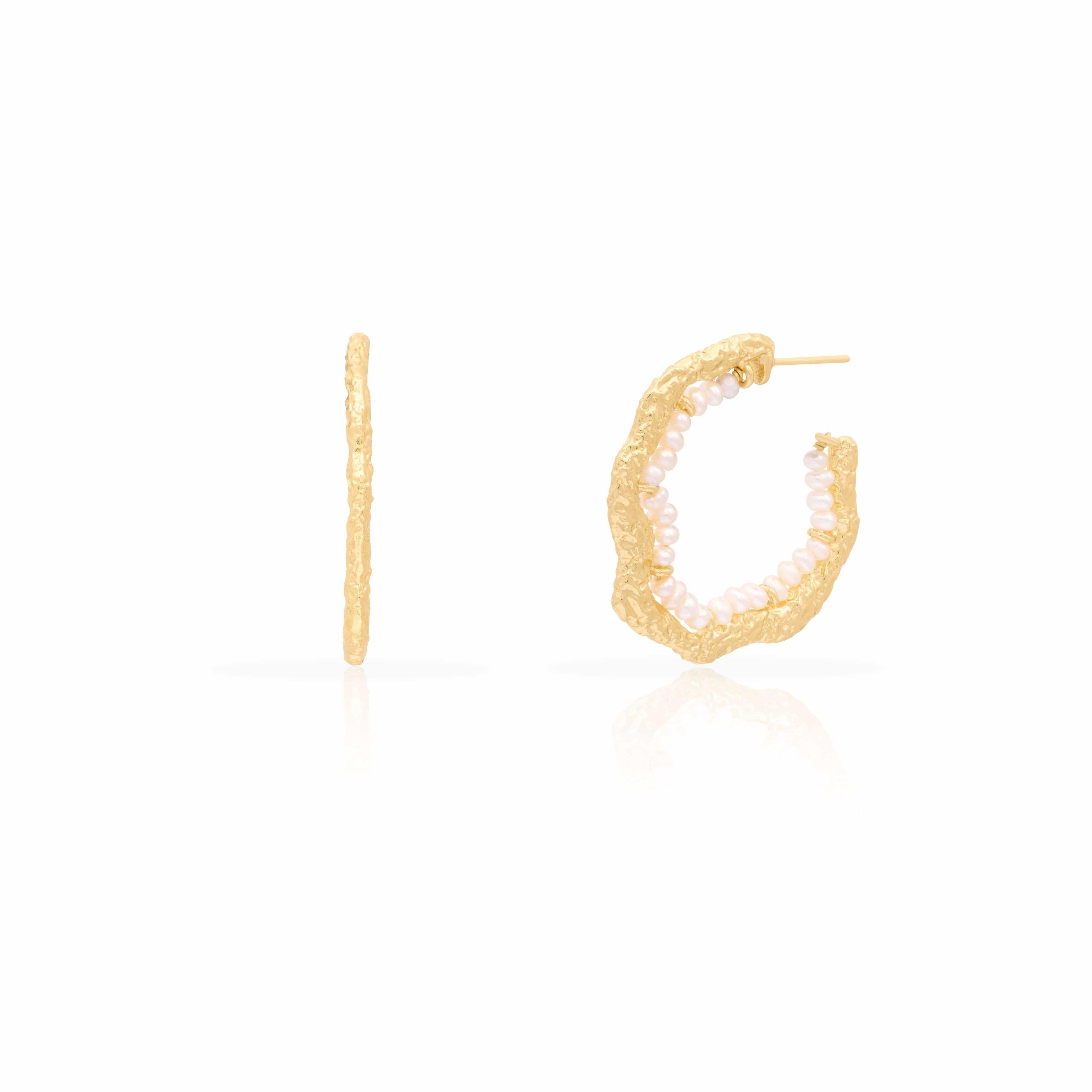 Venia semi-precious hoop earrings