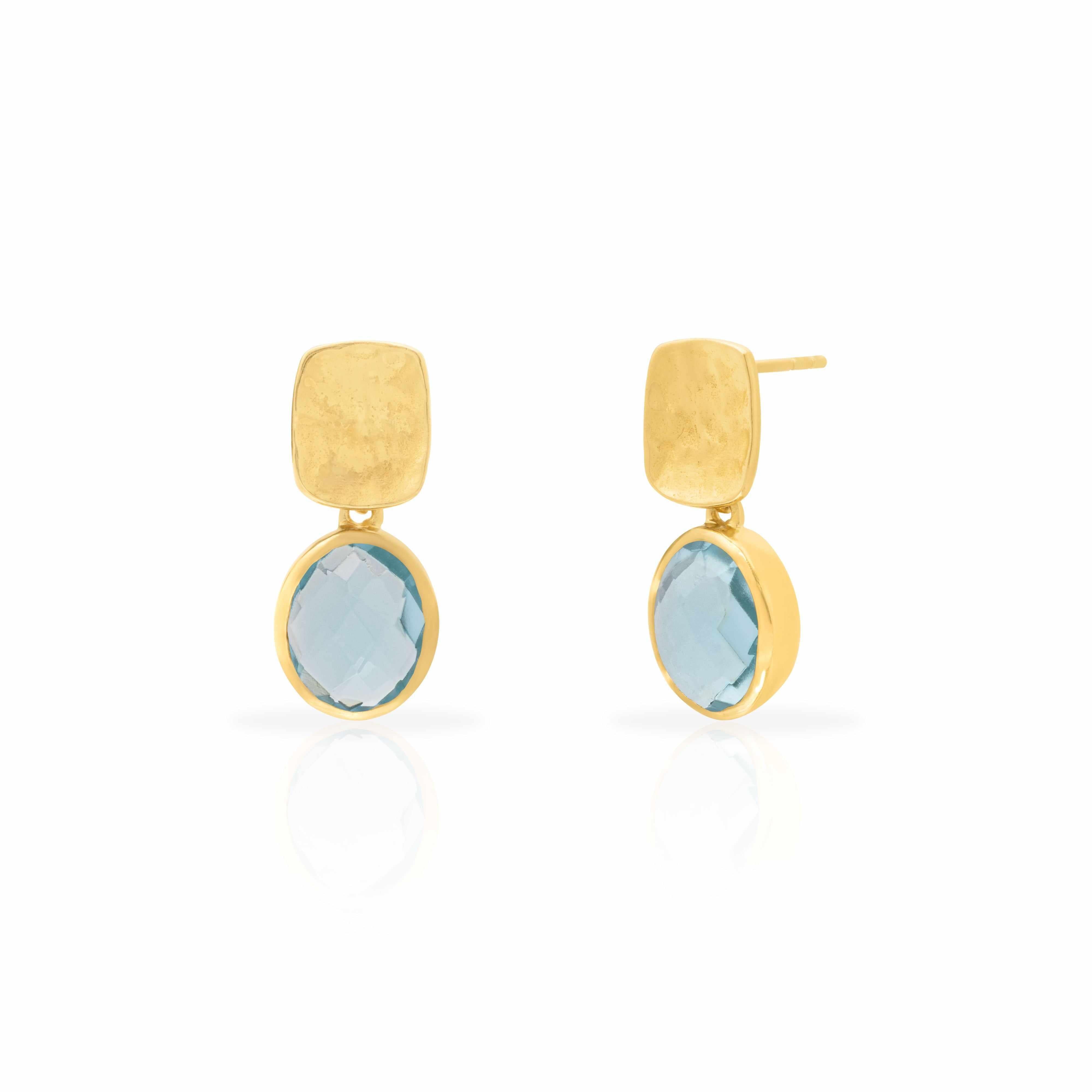 Zenia semi-precious sterling silver gold plated earrings