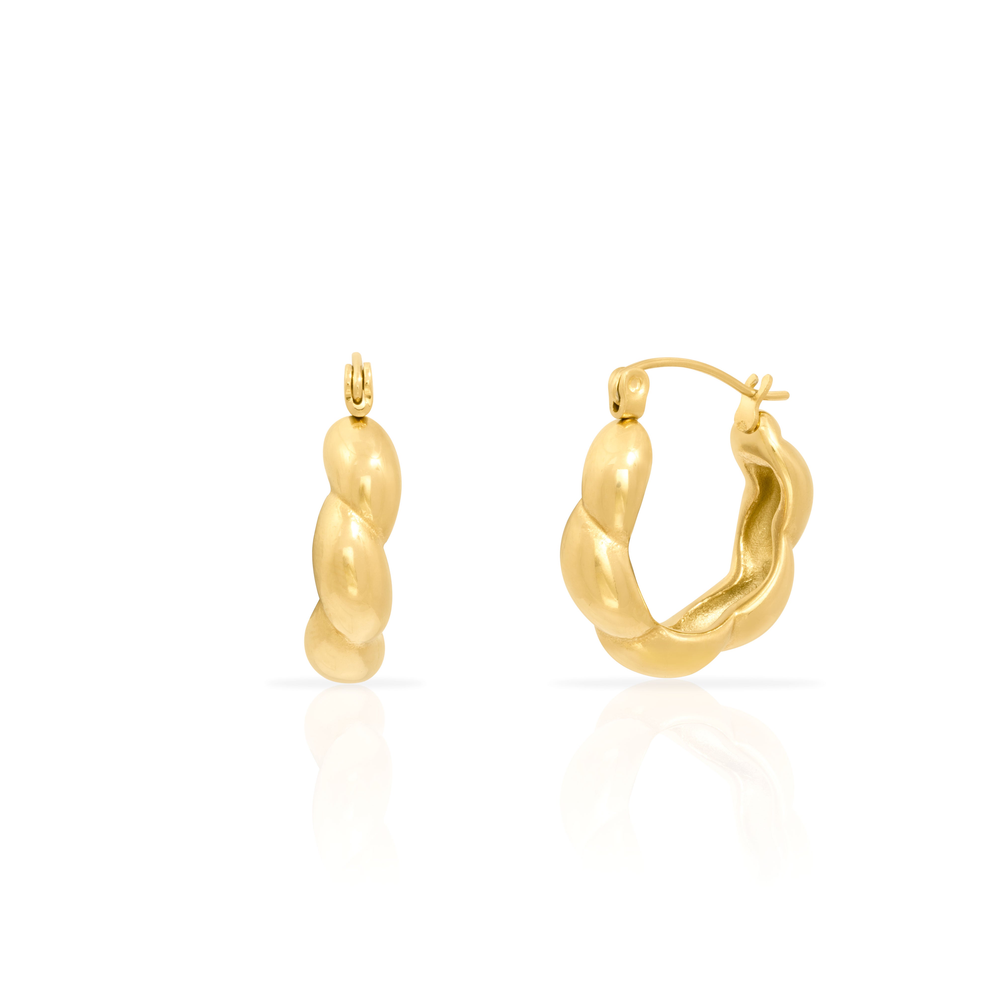 Vea twist gold hoop earring