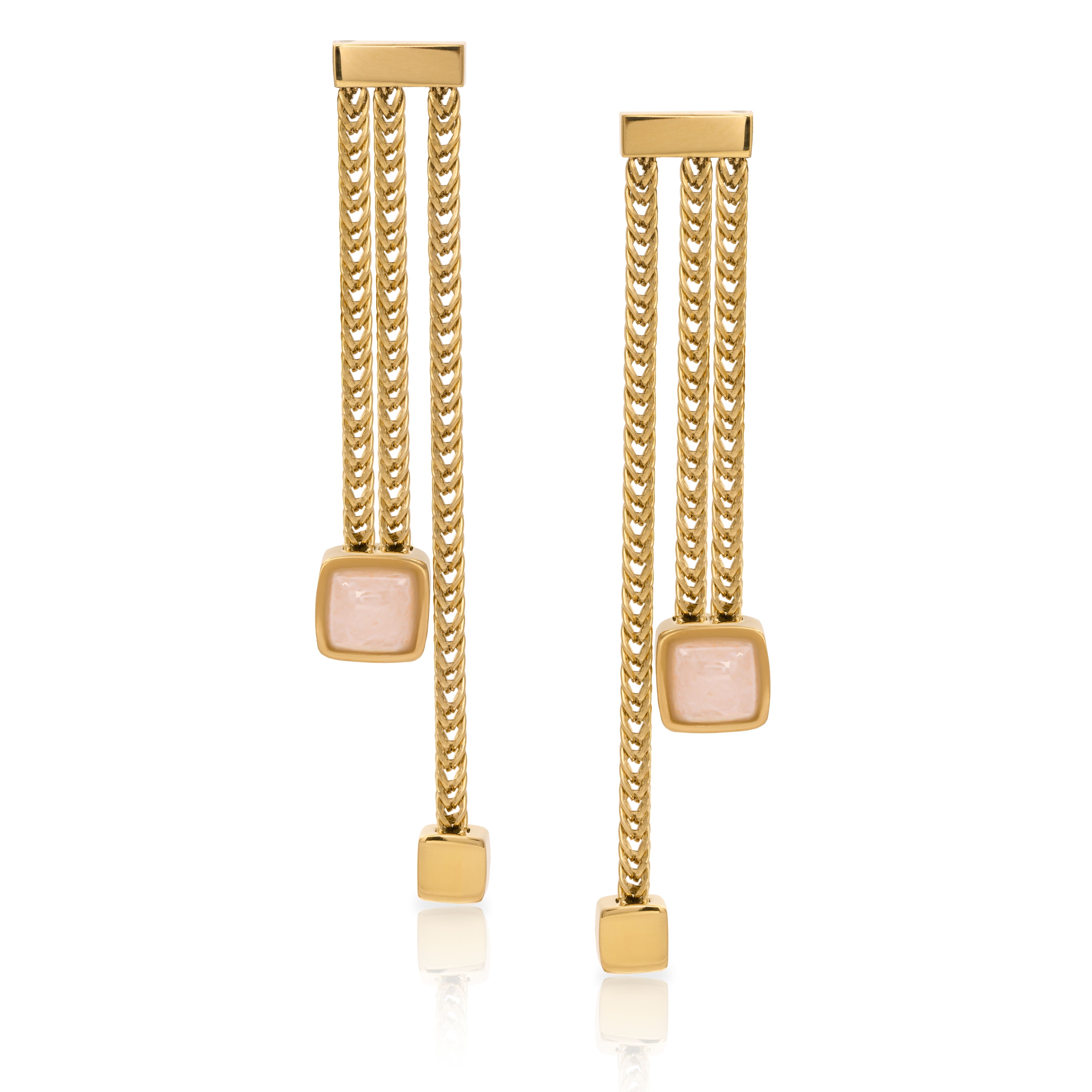 Karsen white jade drop earrings - waterproof