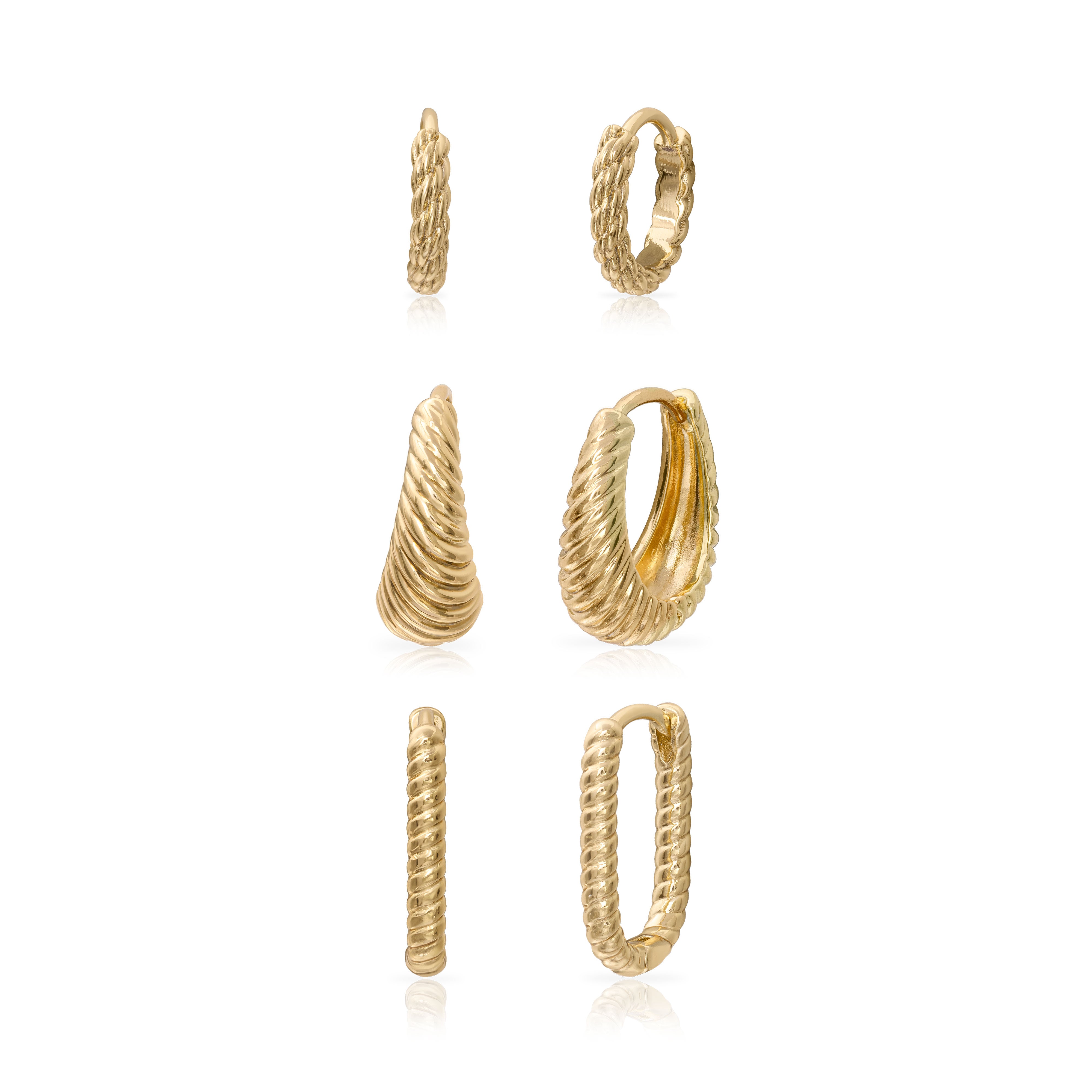 The Rope Huggie Earrings Stack