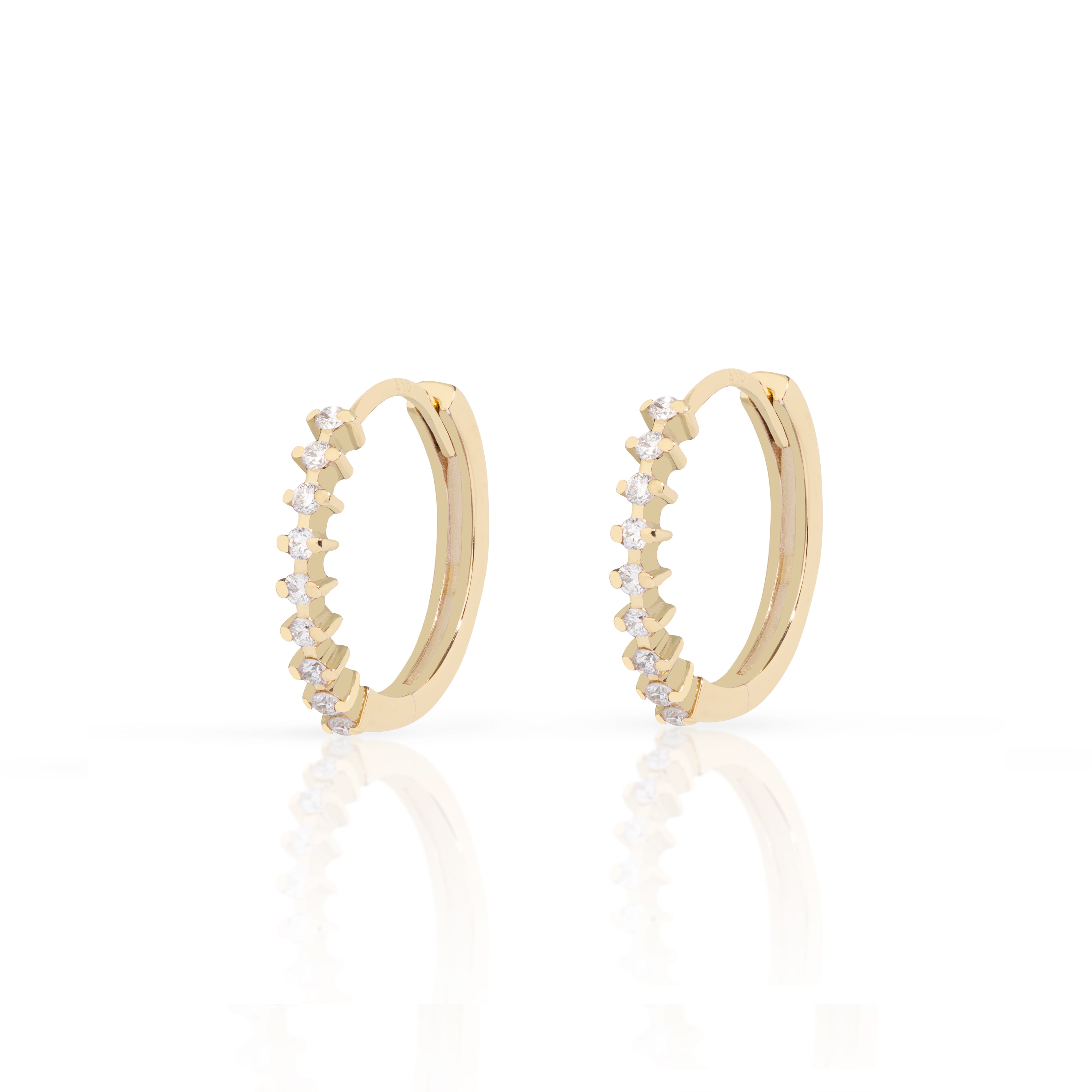 Eterna Lab-Grown Diamond Huggie Hoop Earrings – 10K Gold