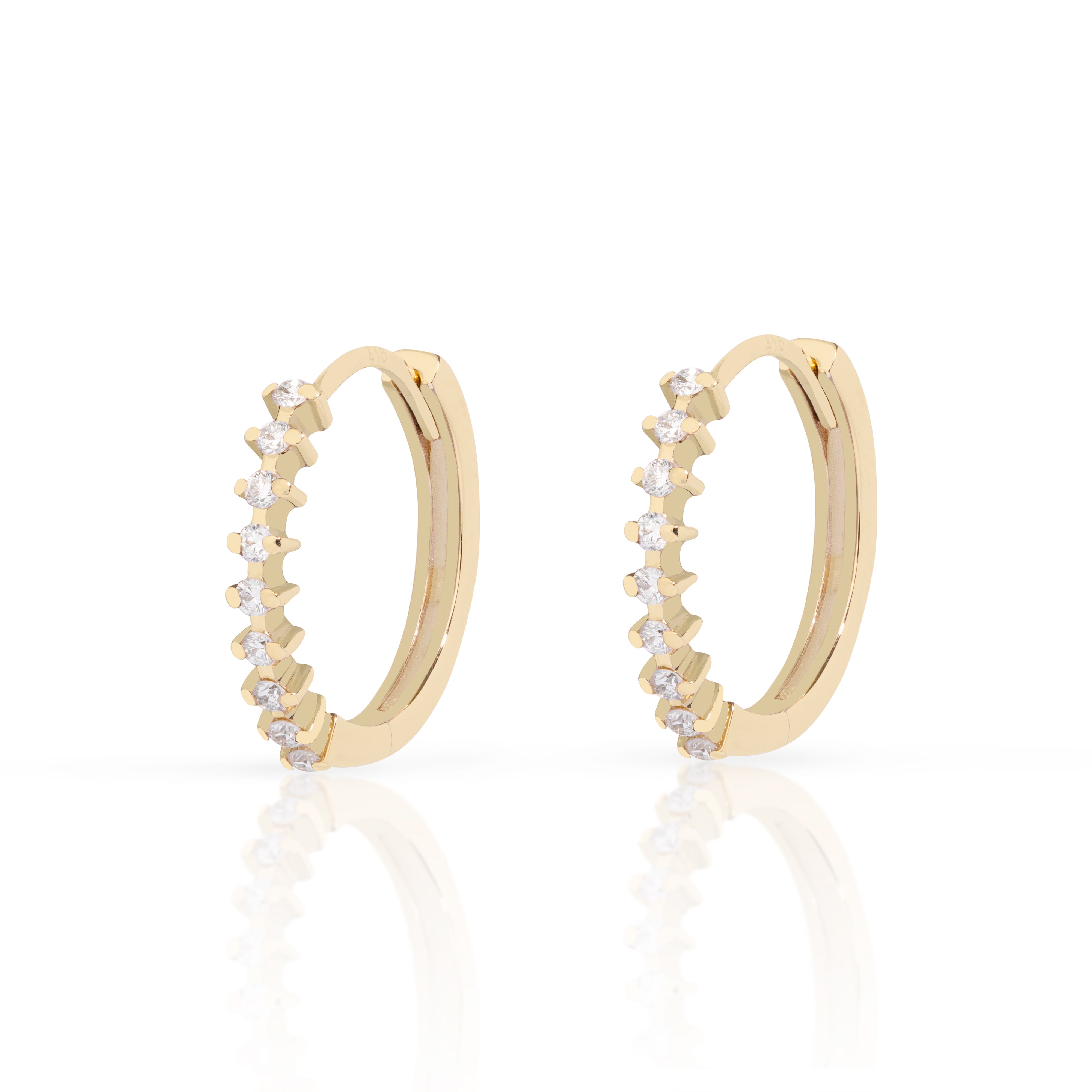 Eterna Lab-Grown Diamond Huggie Hoop Earrings – 10K Gold