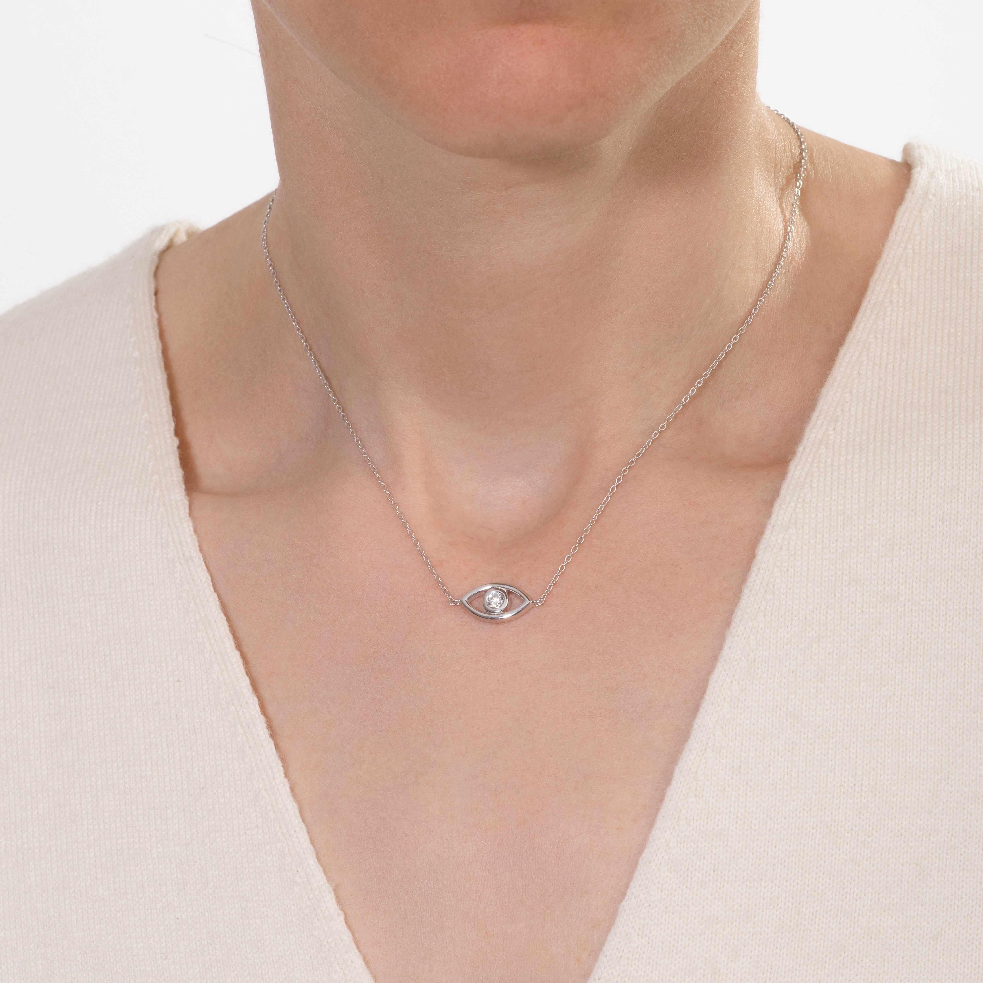 Soteria Moissanite Evil Eye Necklace