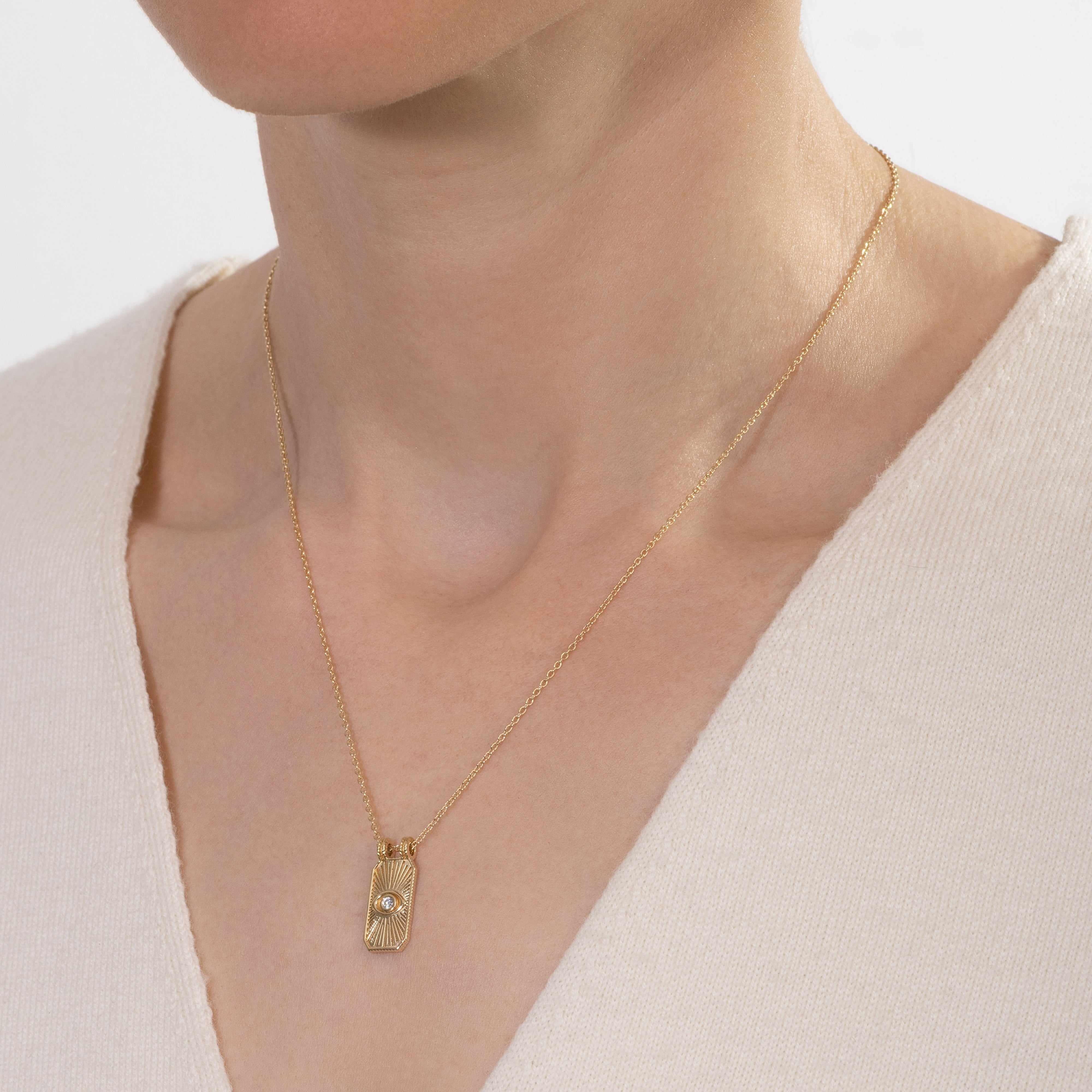 Serena Moissanite Evil Eye Necklace