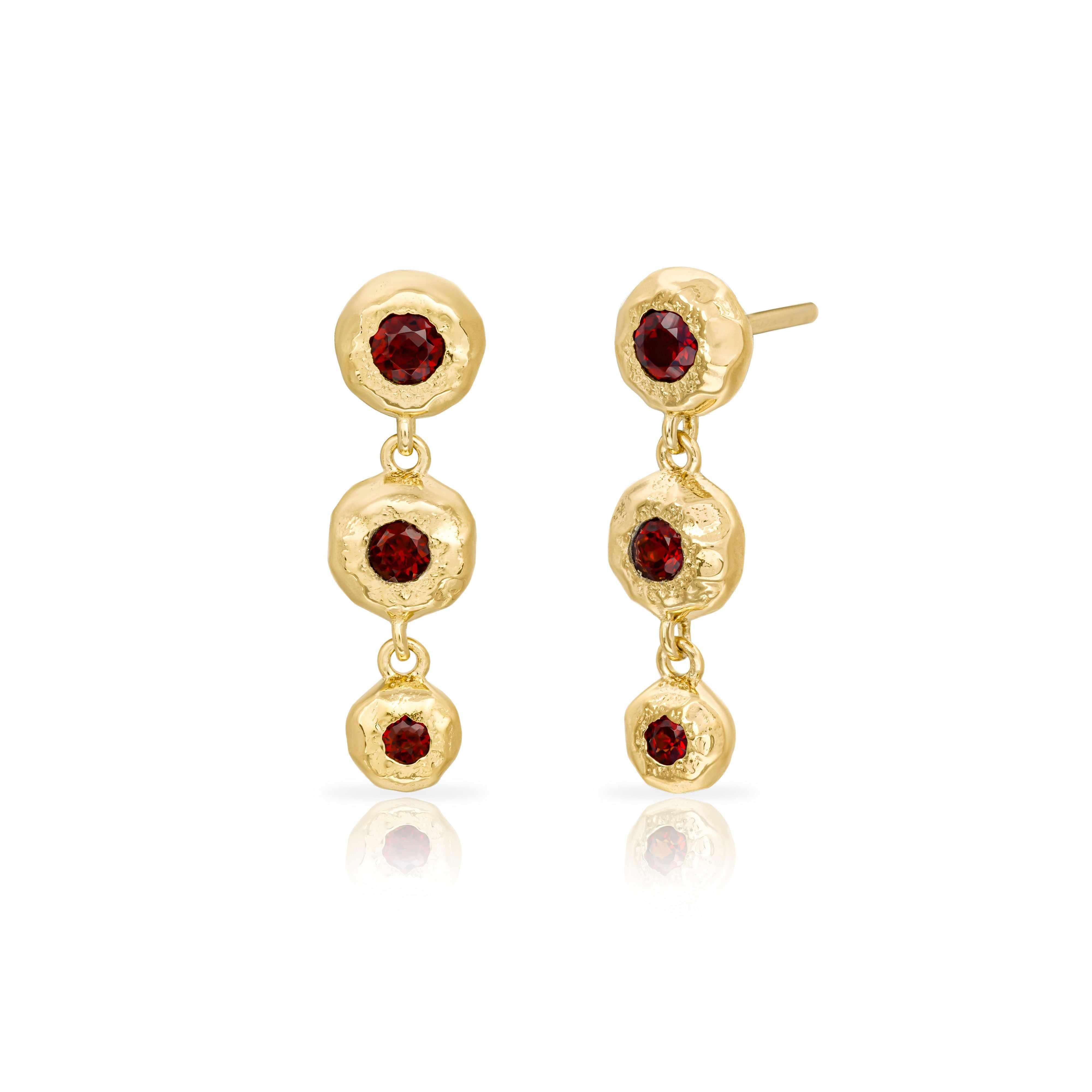 Auric Moissanite Three Drop Earrings