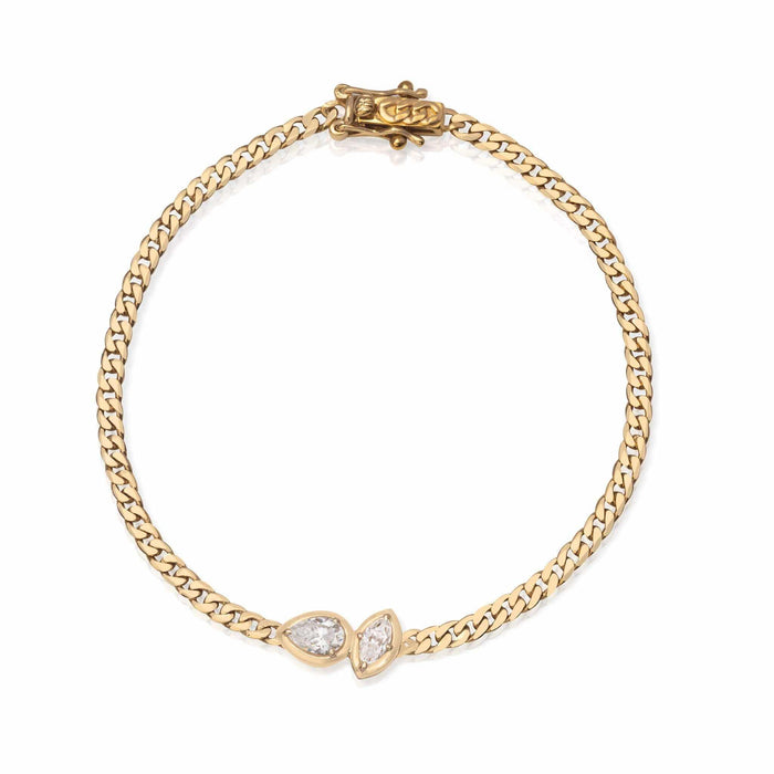 Aldis Moissanite bracelet, gold-plated metal