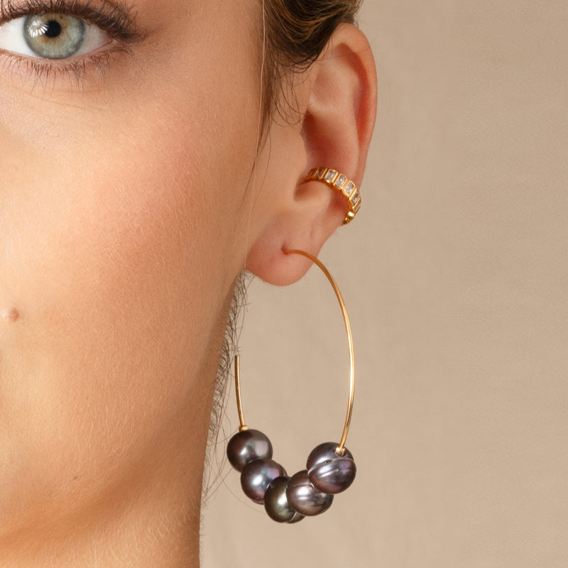 Hazel pearl hoop earrings