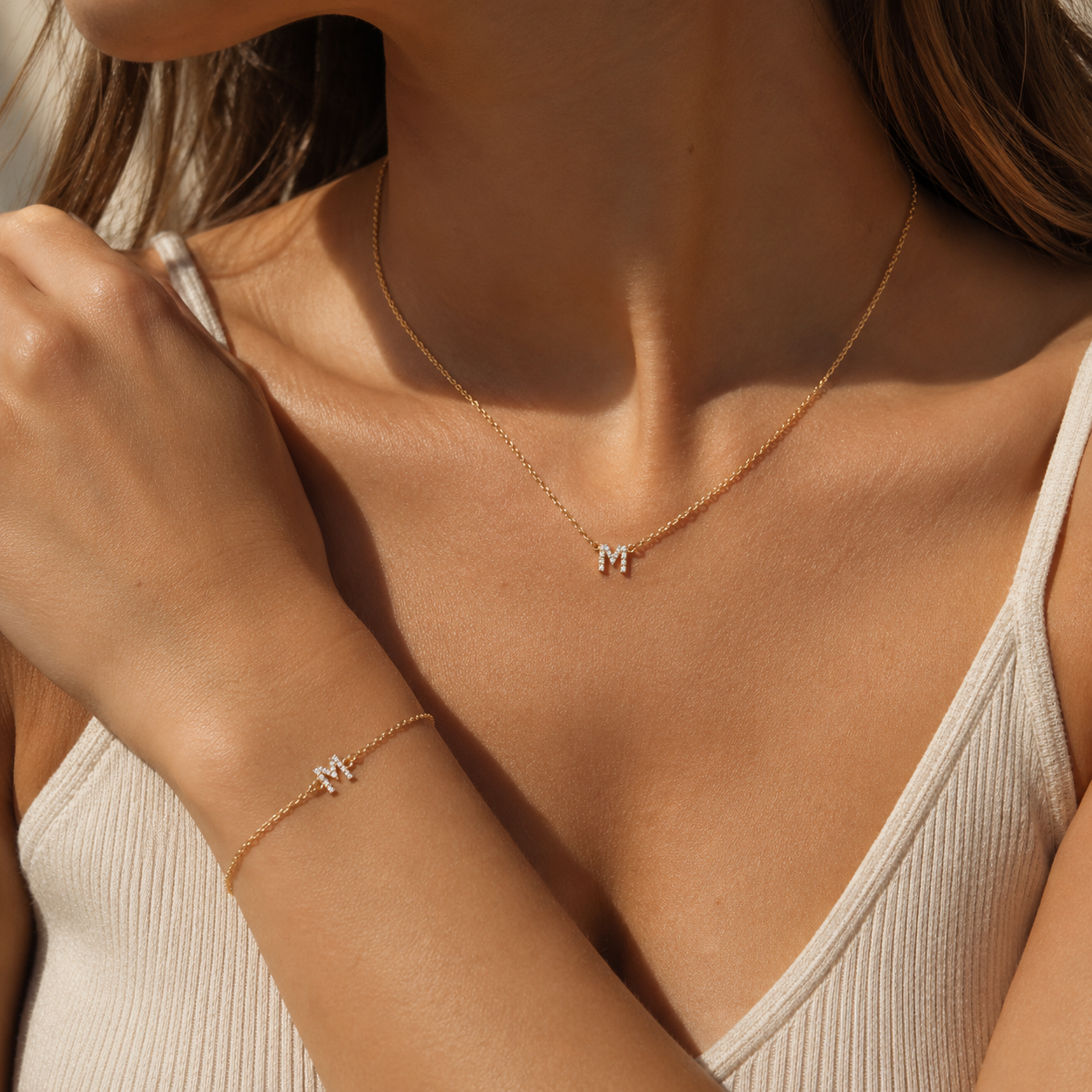 Initial Crystal Set | Necklace & Bracelet