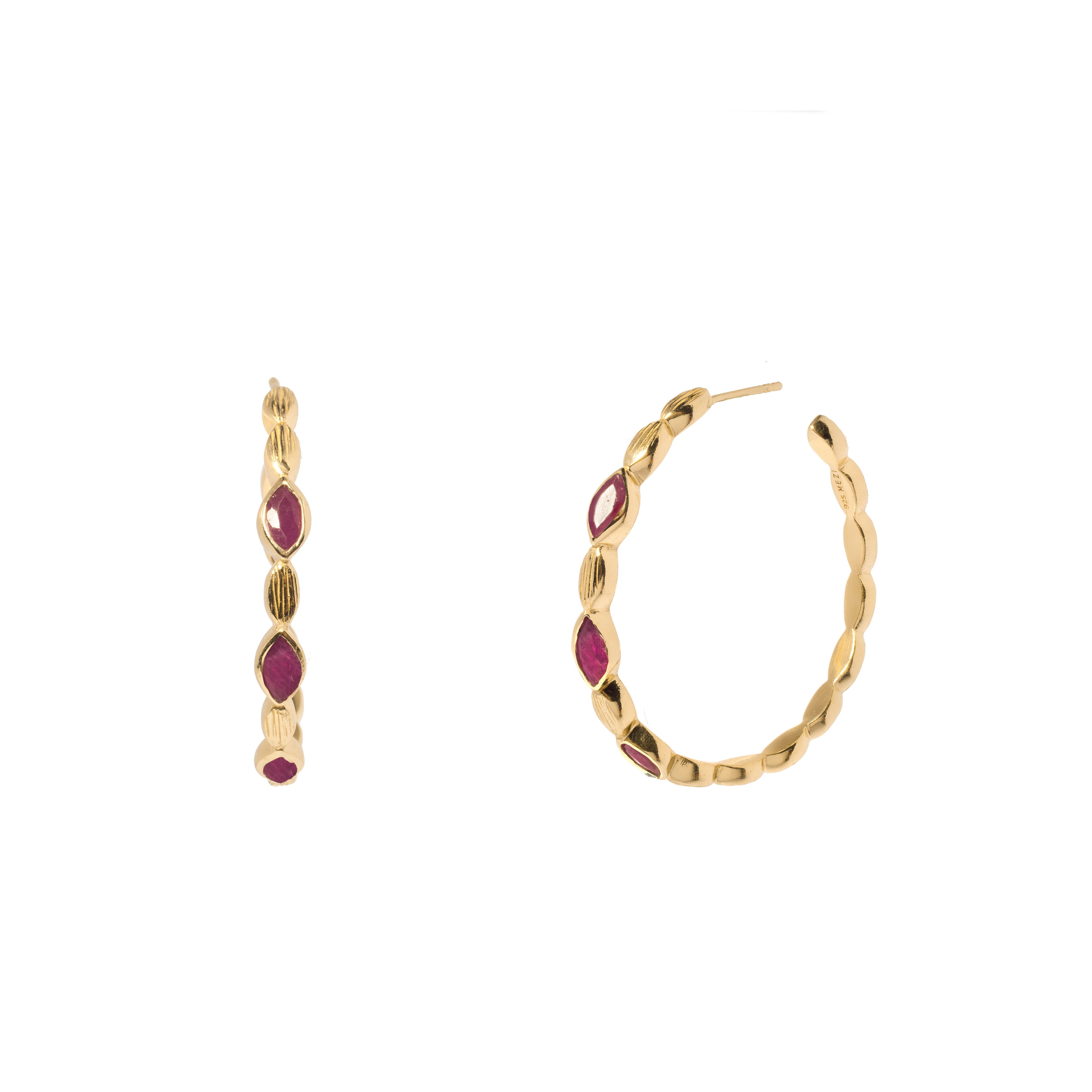 Irina semi-precious hoop earring | MEZI