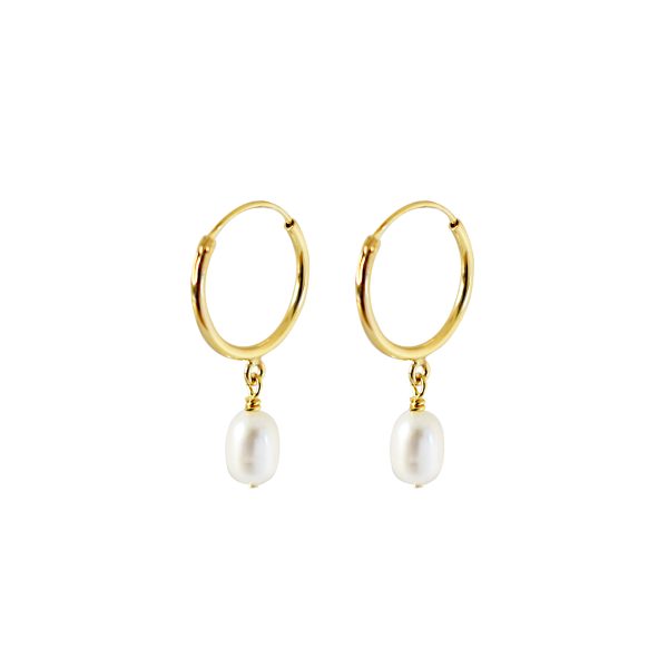 Rema Freshwater Pearl hoop Drop Earrings