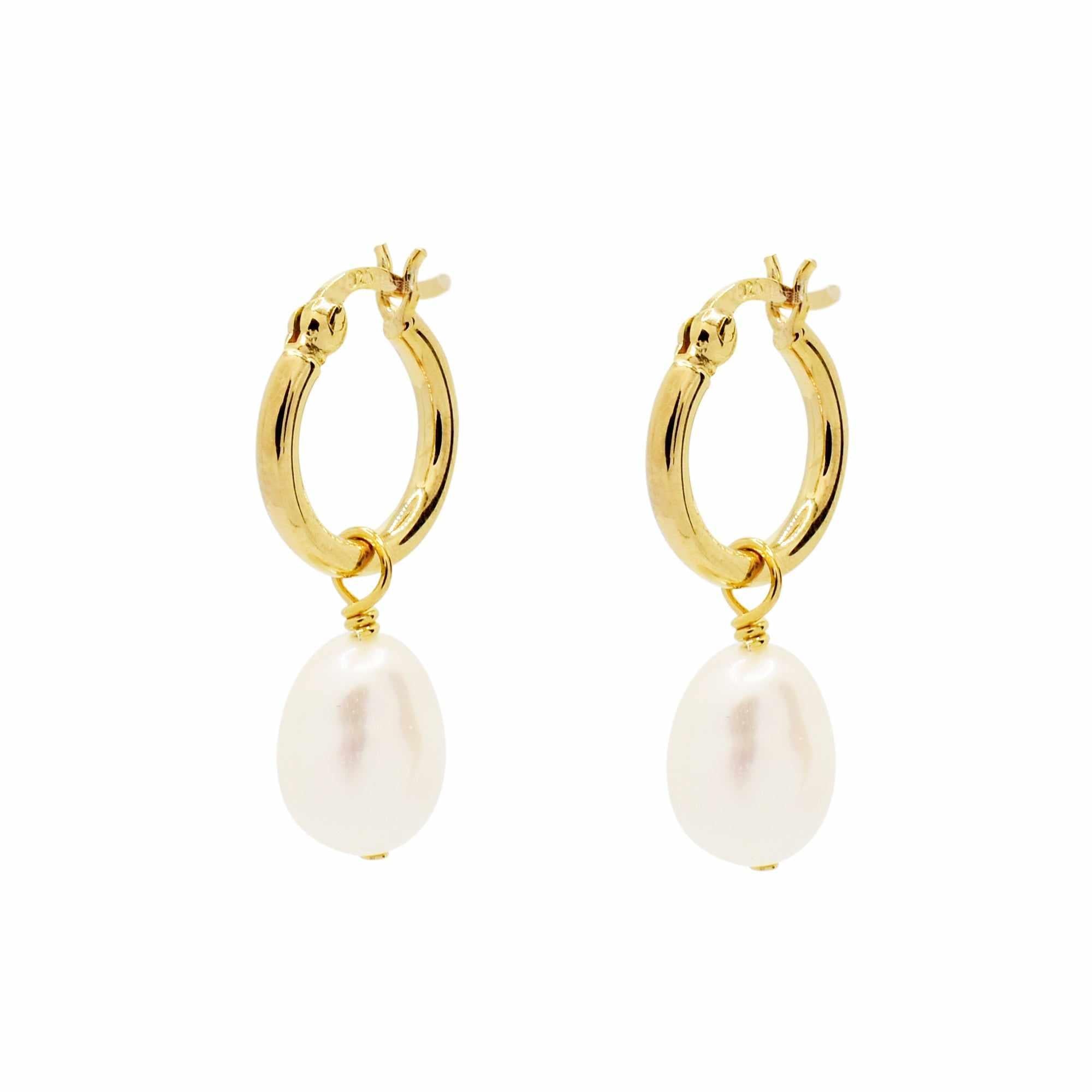 Nora freshwater pearl hoop earrings
