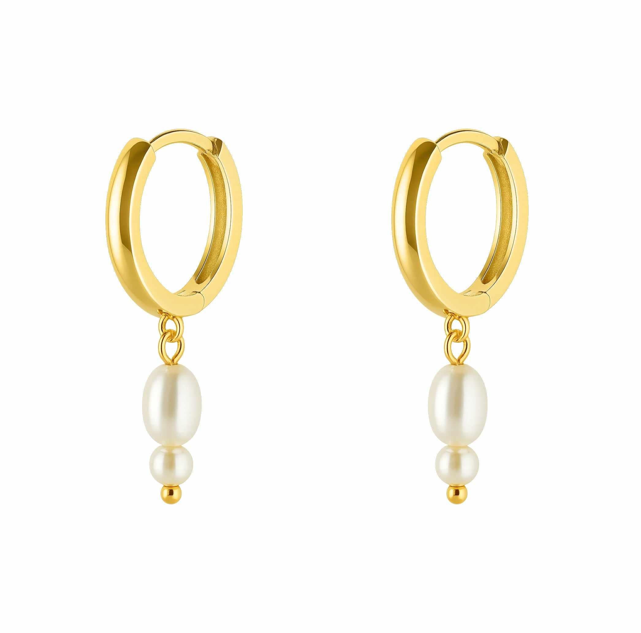 Jenda Freshwater Pearl Drop Hoops