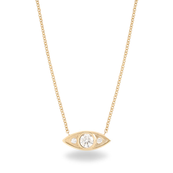 Evil eye gold diamond & moissanite pendant (PRE-ORDER)