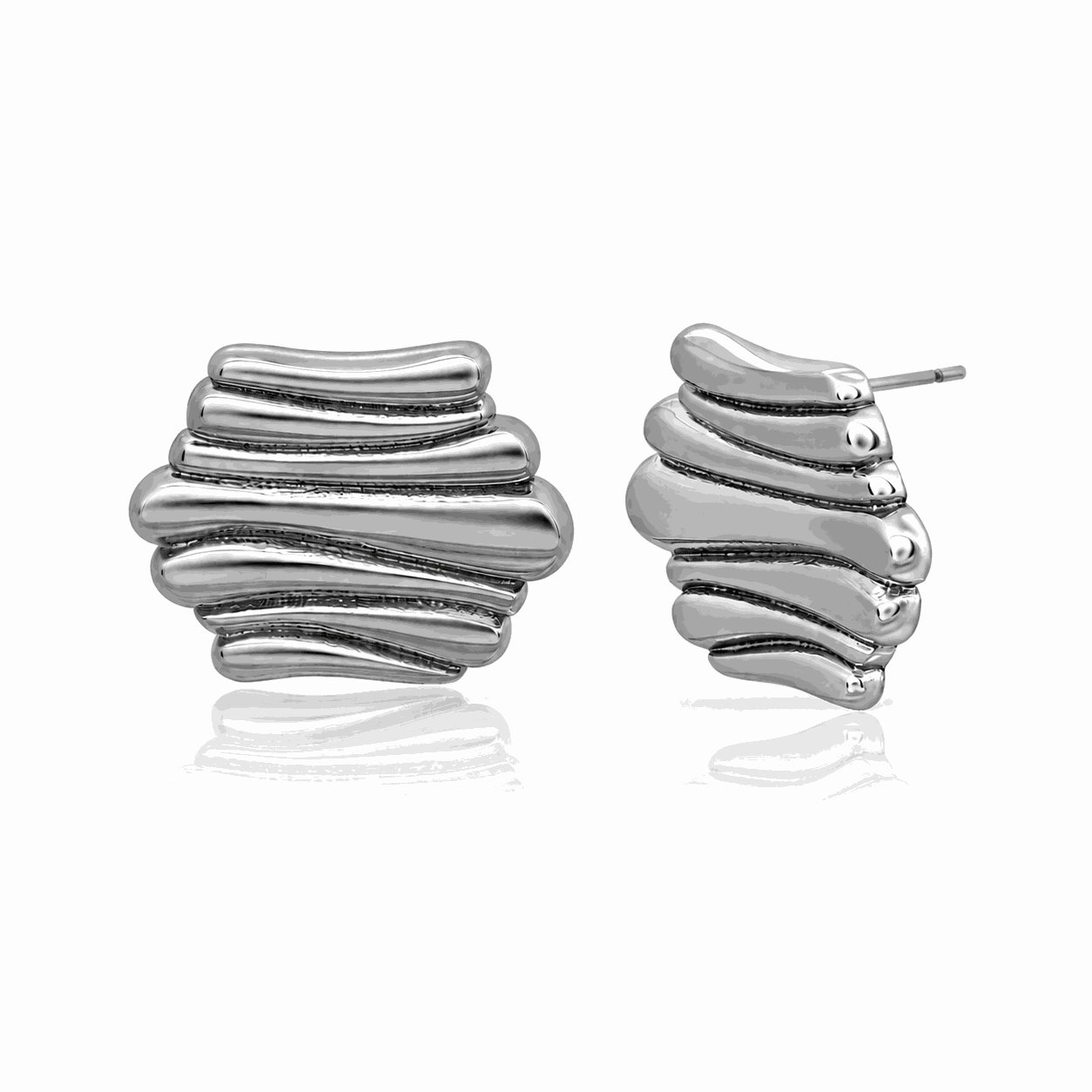 Kaiya wave textured stud earrings