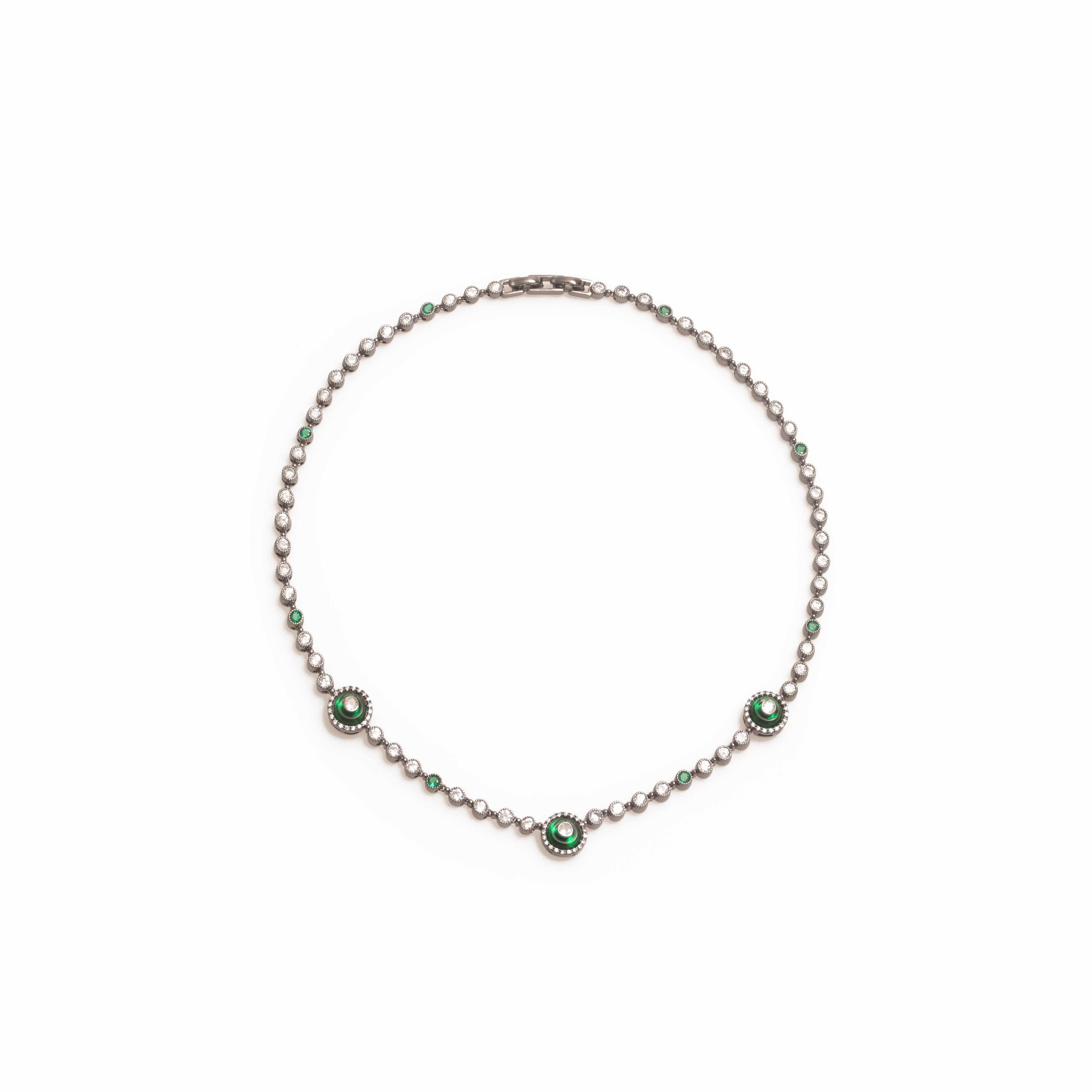 Karla evil eye crystal necklace