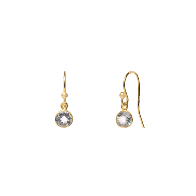 Linda round drop semi-precious earrings