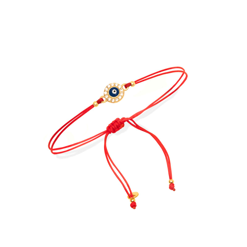 Lopa evil eye round crystal thread bracelet