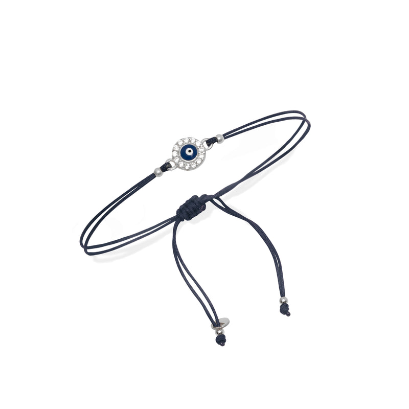 Lopa evil eye round crystal thread bracelet