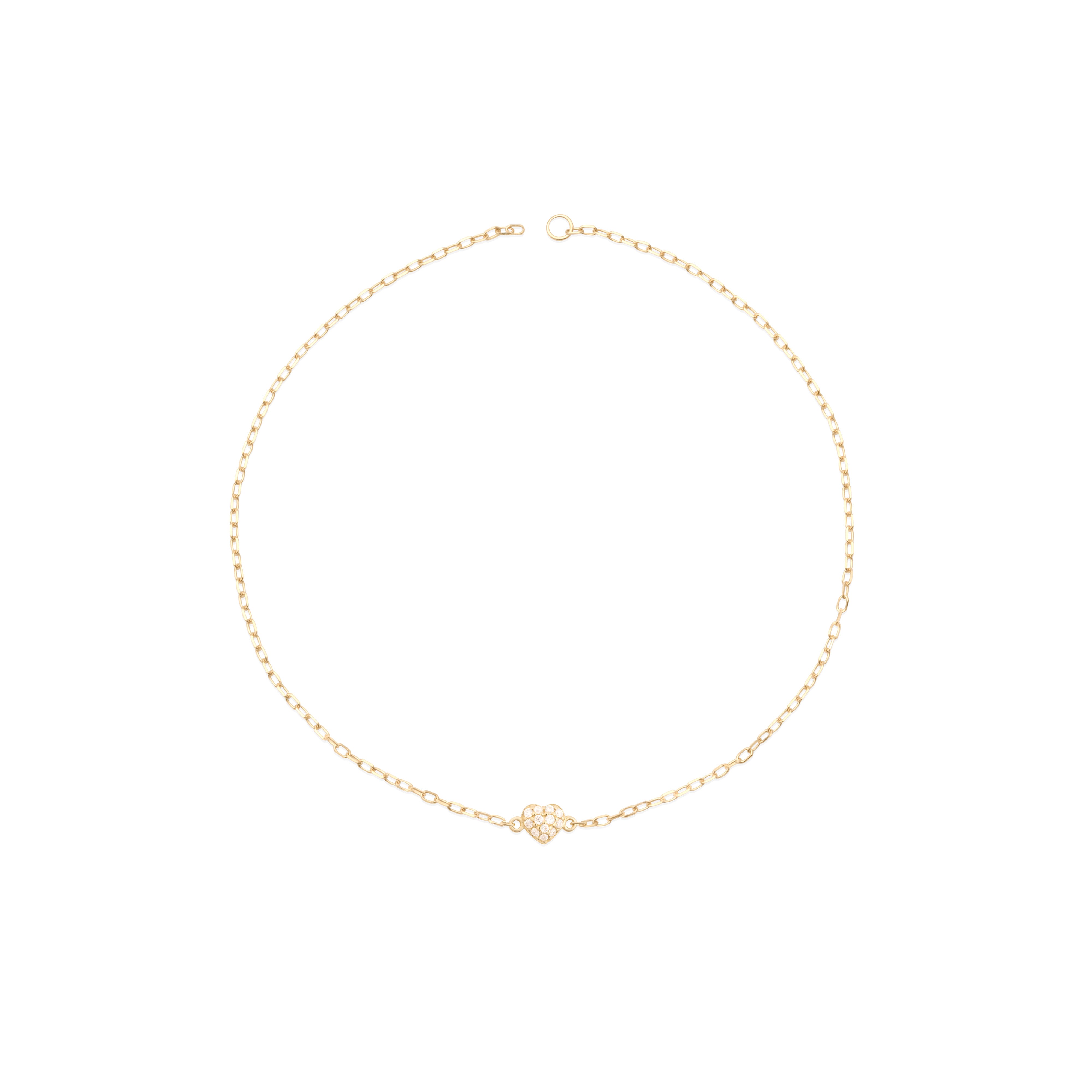 Love Heart Pavé Moissanite Permanent Bracelet in 14k Gold – Mezi
