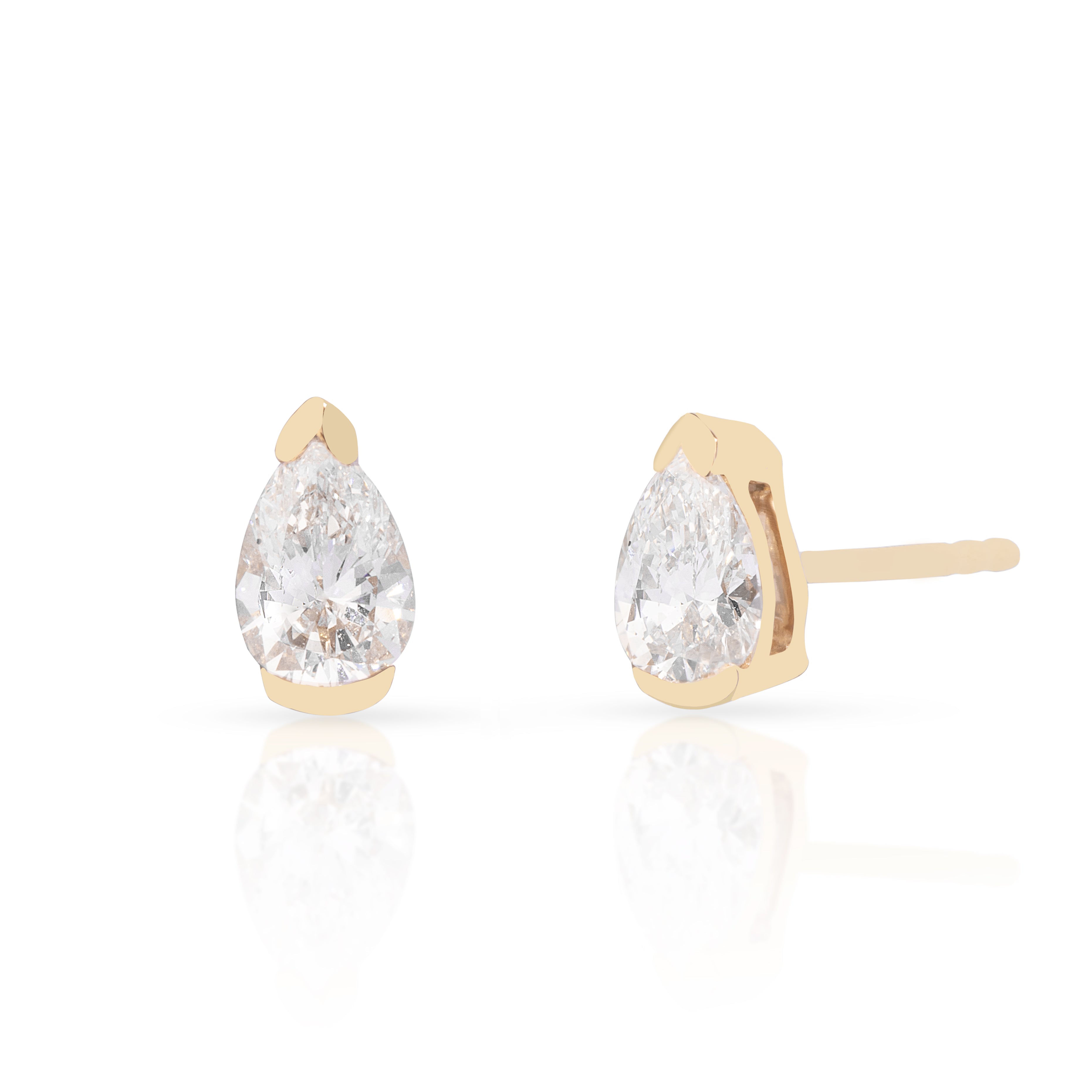 Lyric Lab-Grown Diamond Stud Earrings – 10K Gold Pear Cut