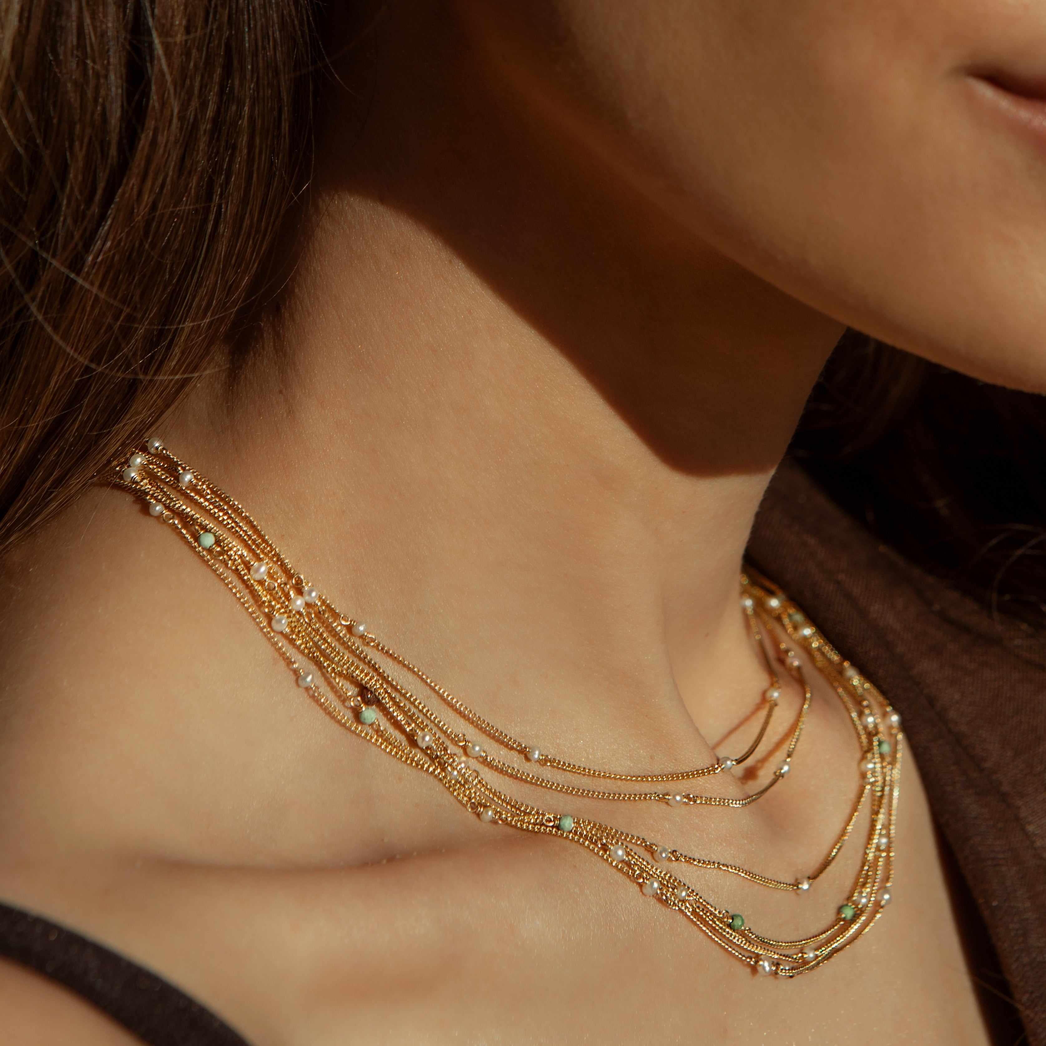 Amalia gold semi precious necklace
