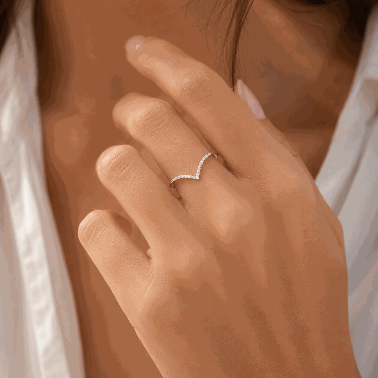 Milana wishbone cubic zirconia ring