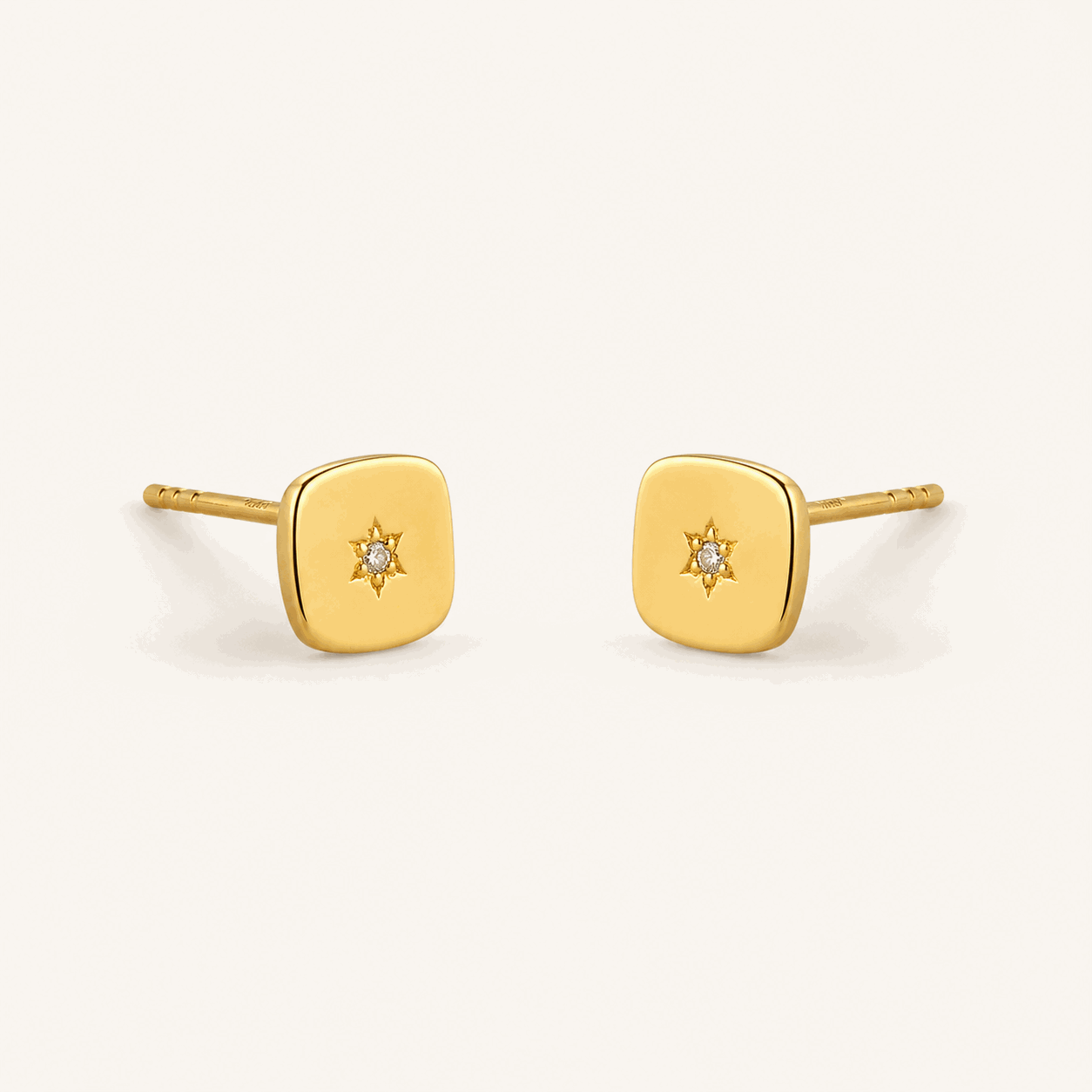 Star of David studs, sterling silver