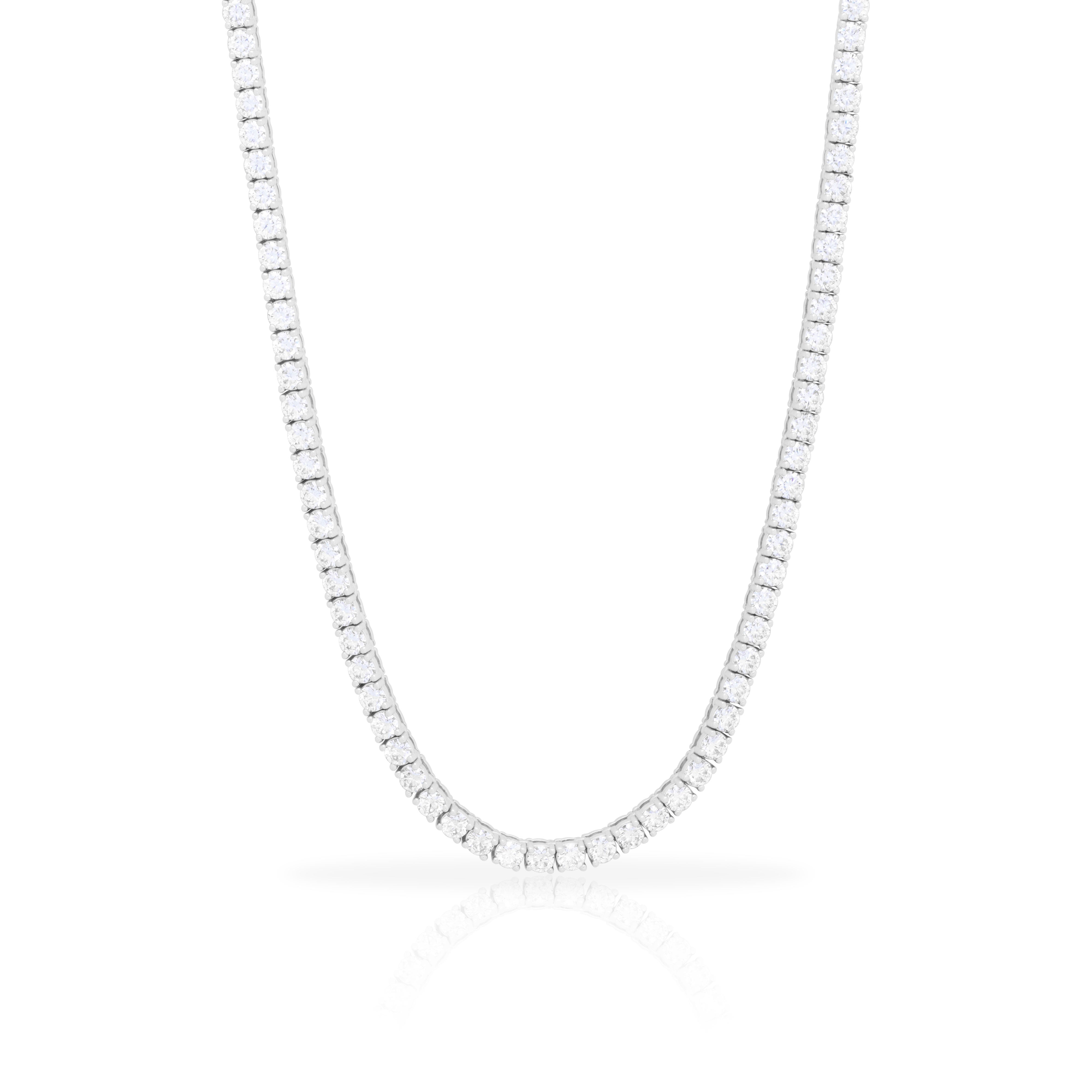 Stellar Moissanite sterling silver tennis necklace