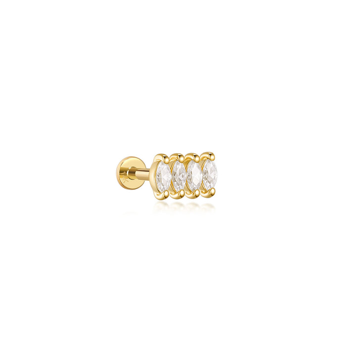 Sintra Moissanite Stud Earring – 14K Solid Gold Flat | MEZI | MEZI