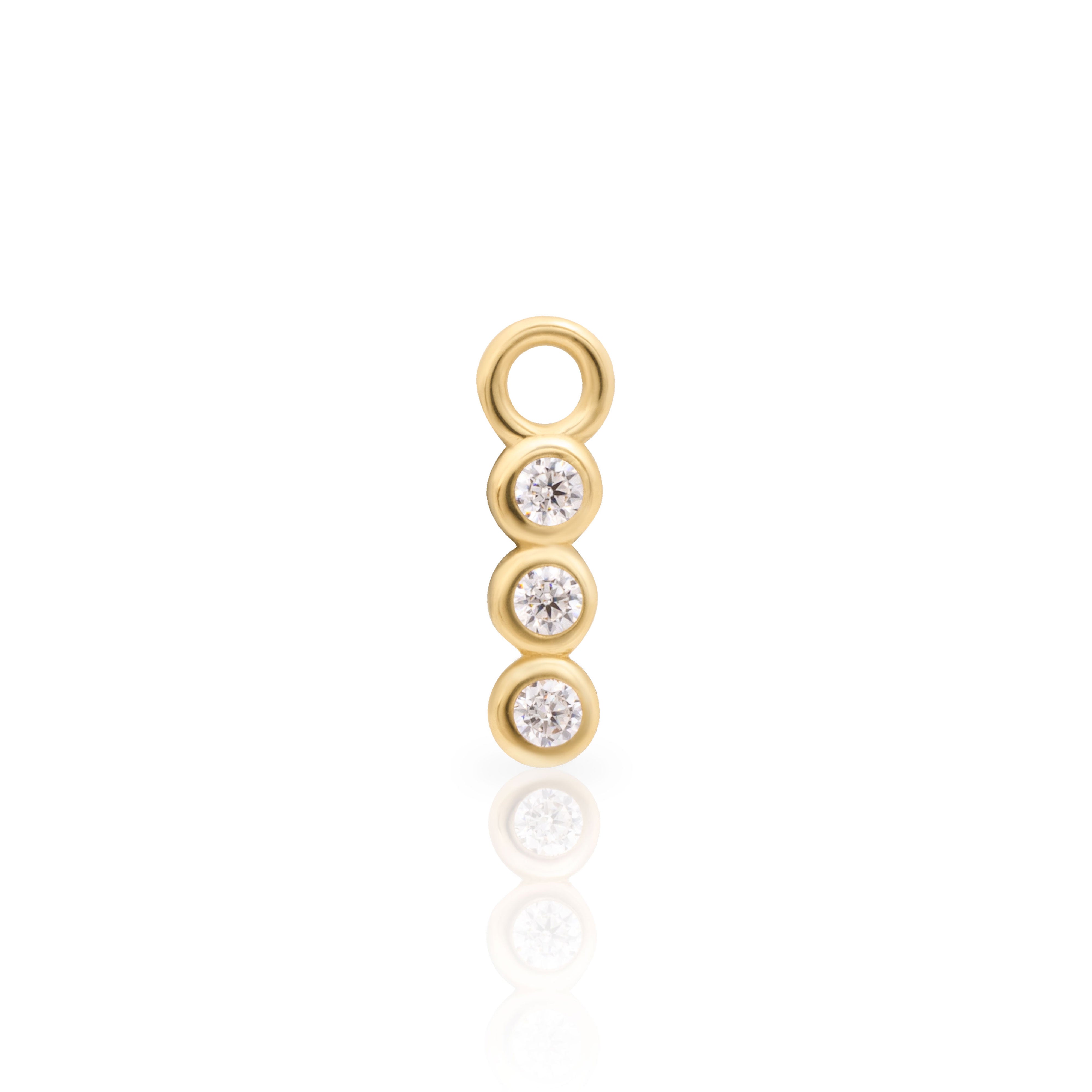 Bezel three Drop Charm