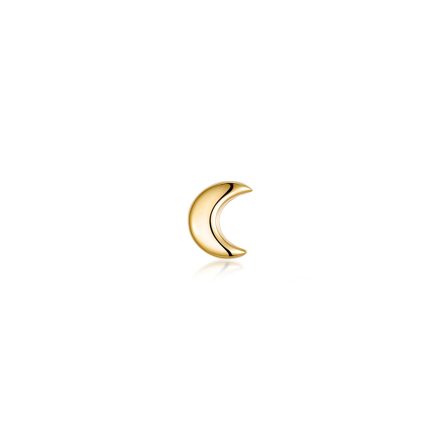 Nara Moon Labret Earring – 14K Solid Gold Flat Back
