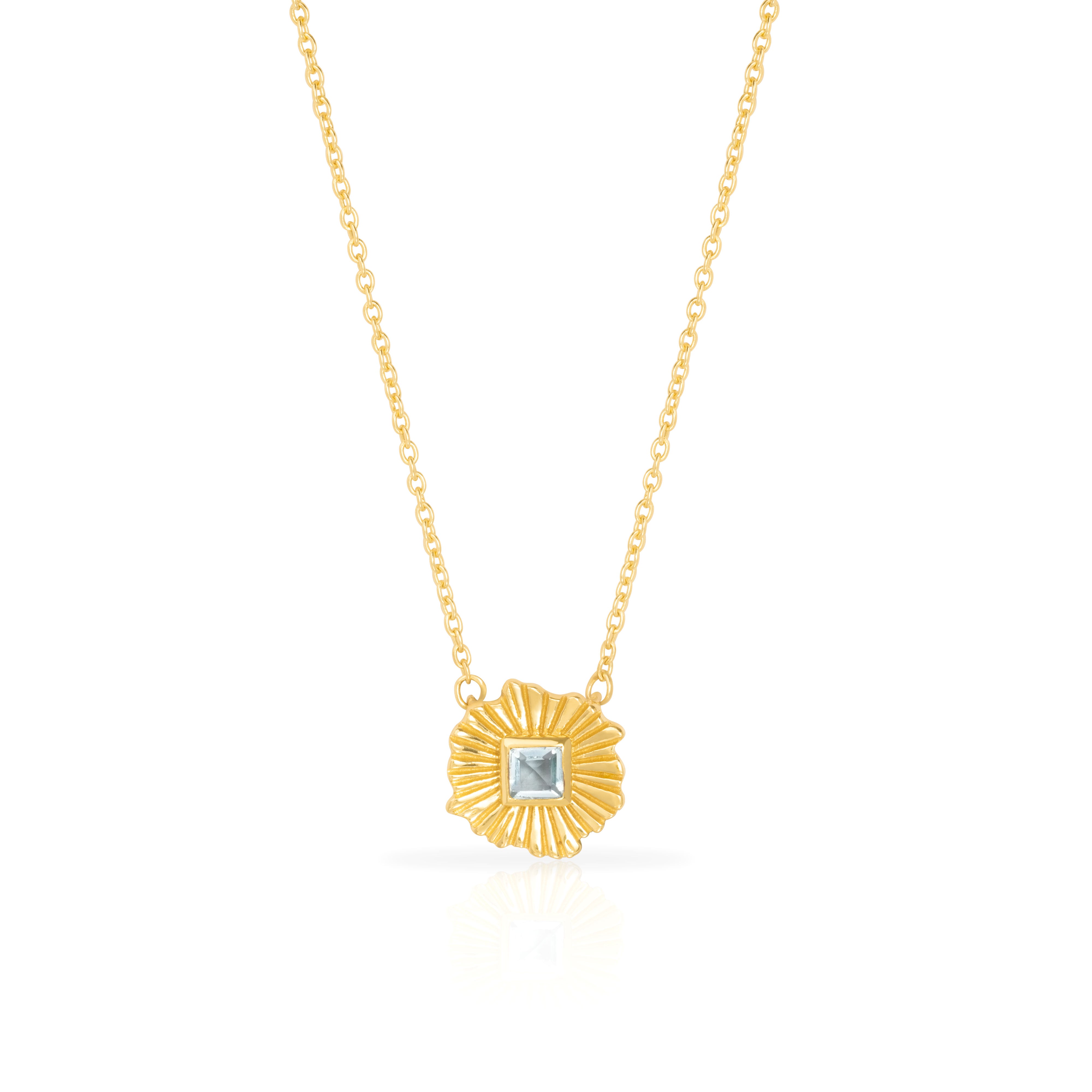 Clio Sterling silver gold plated semi-precious stone necklace