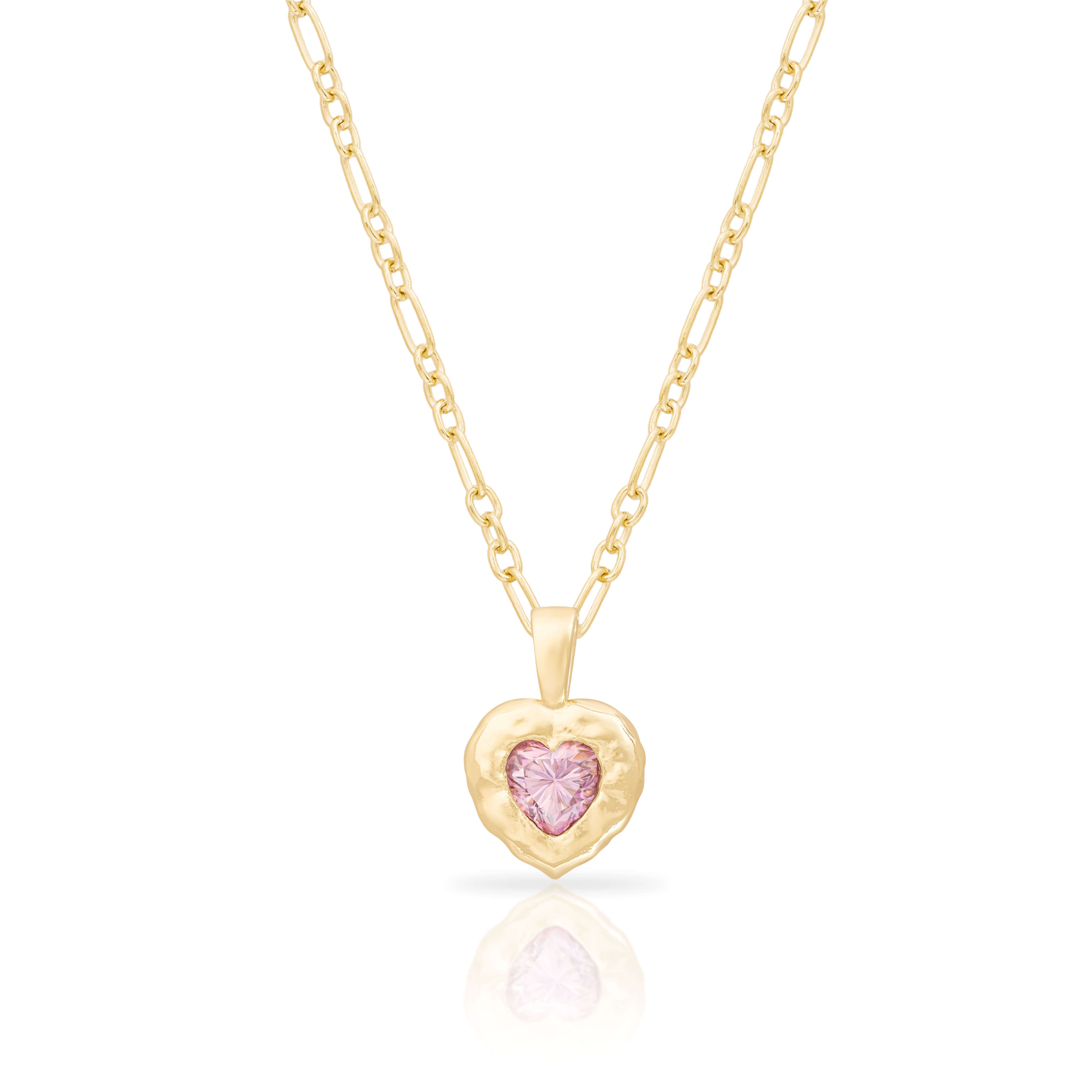 Sienna Heart Moissanite pendant, gold-plated metal (view 3)