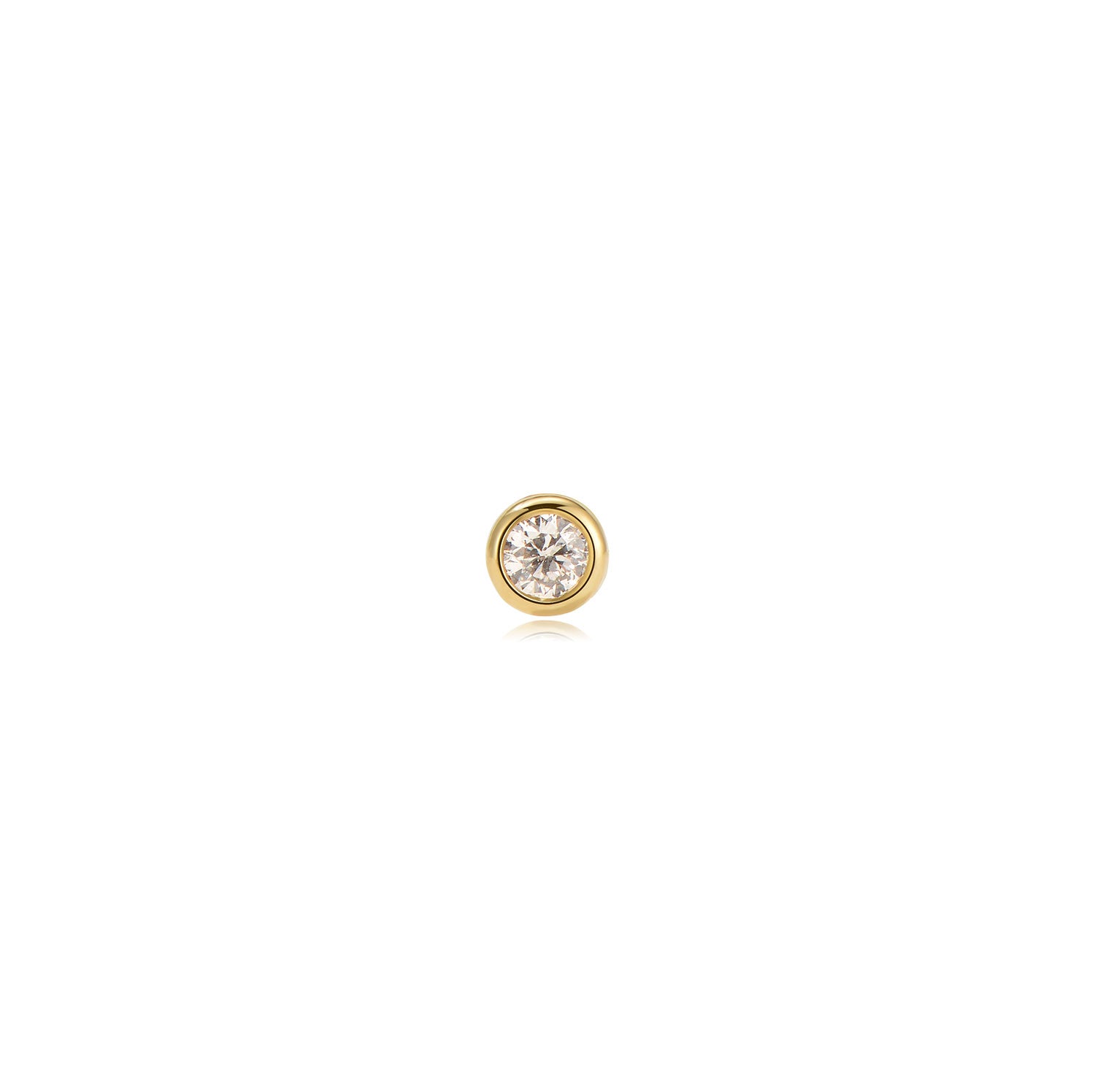 Porto bezel crystal 14k gold labret earring | MEZI