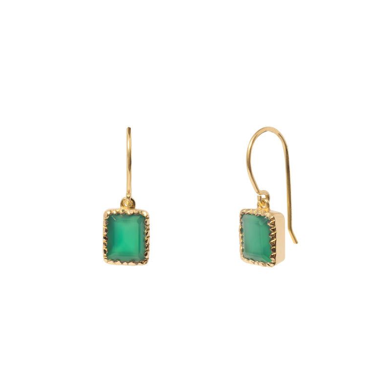 Pravo rectangle drop semi-precious earrings