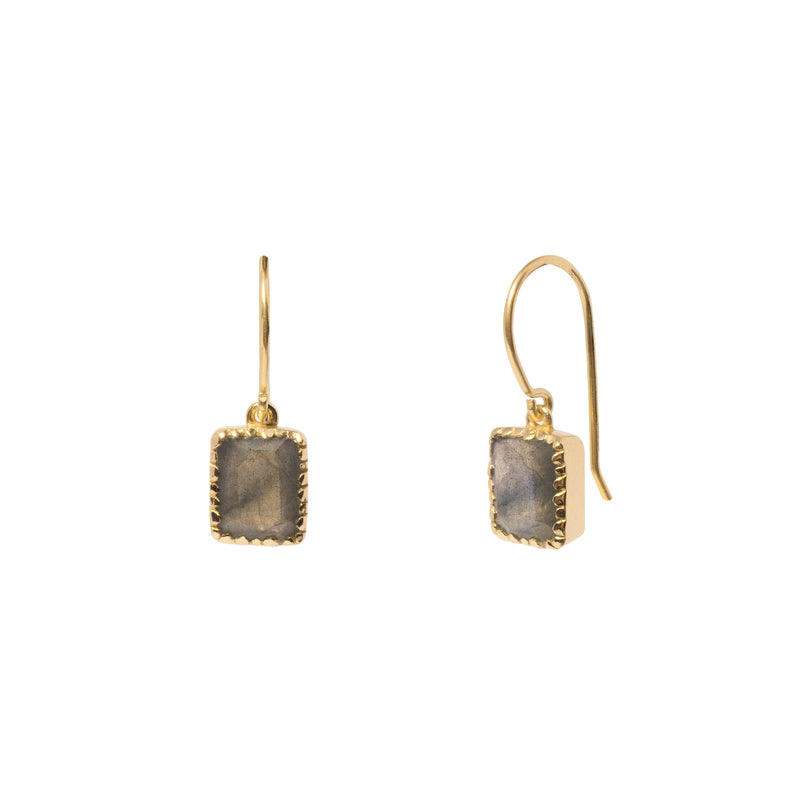 Pravo rectangle drop semi-precious earrings