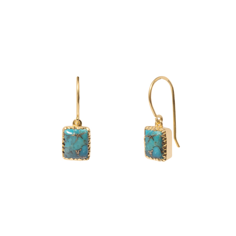 Pravo rectangle drop semi-precious earrings