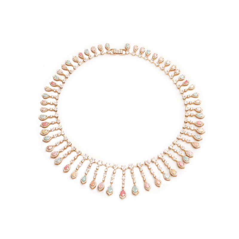 Regina crystal multi-coloured necklace