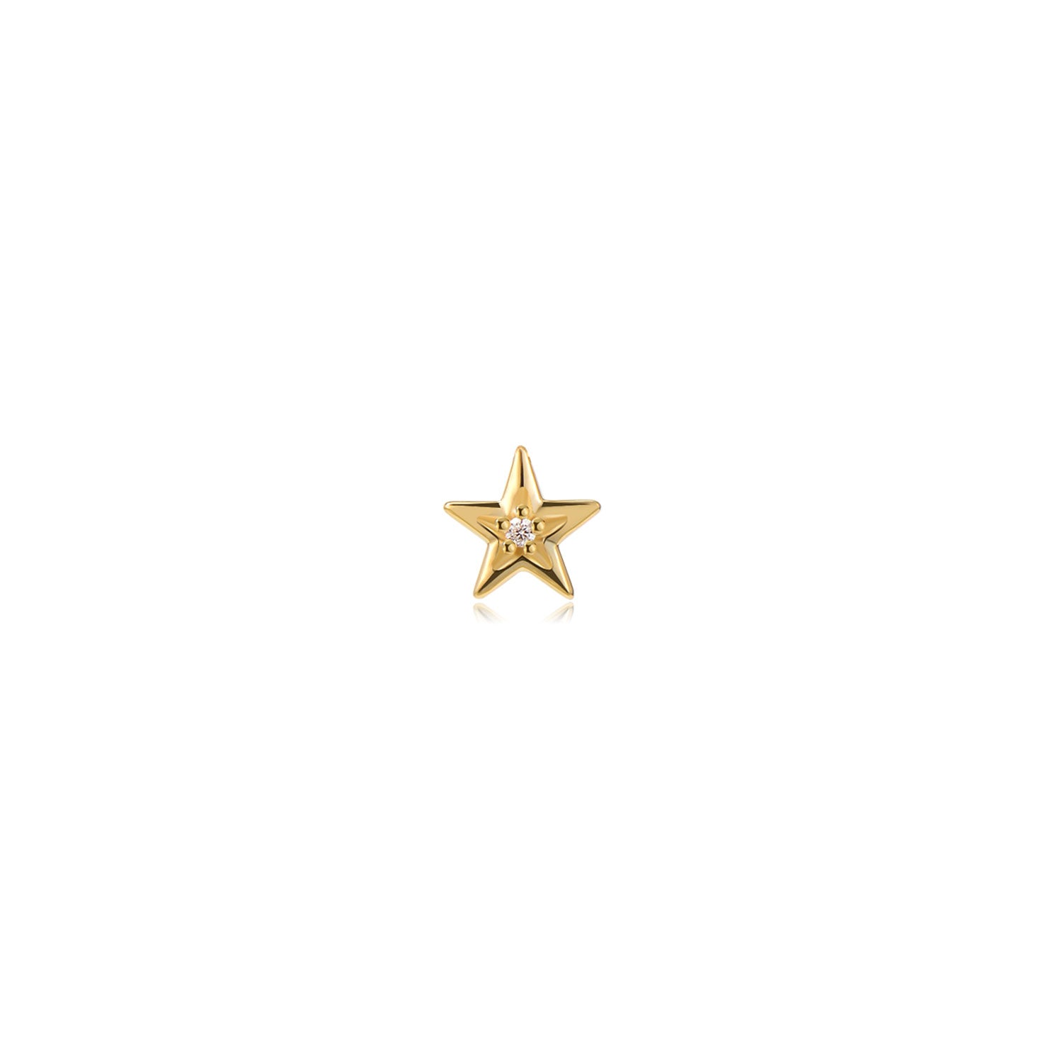 Reno crystal star 14k gold labret earring | MEZI