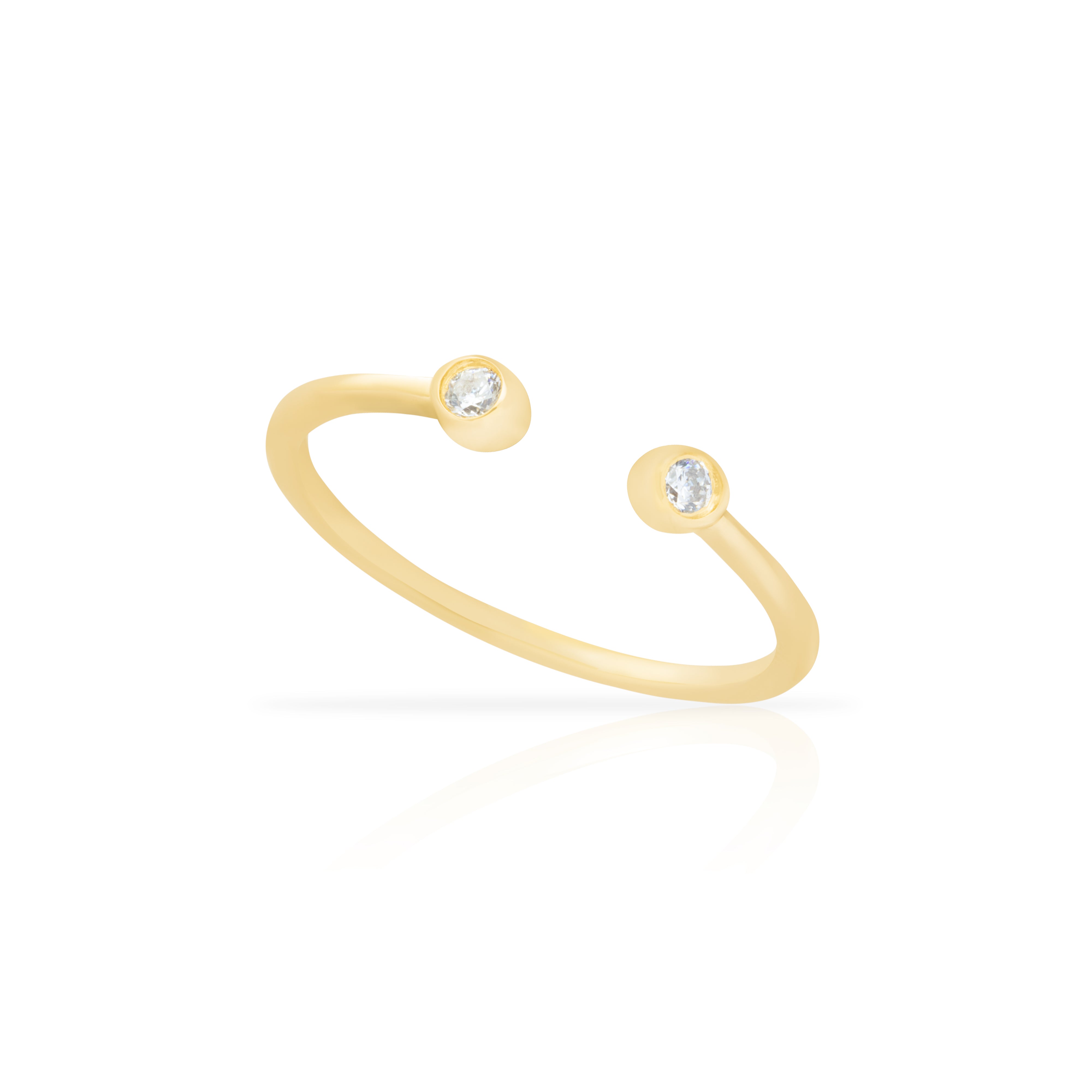 Leda Bezel Crystal Open Ring
