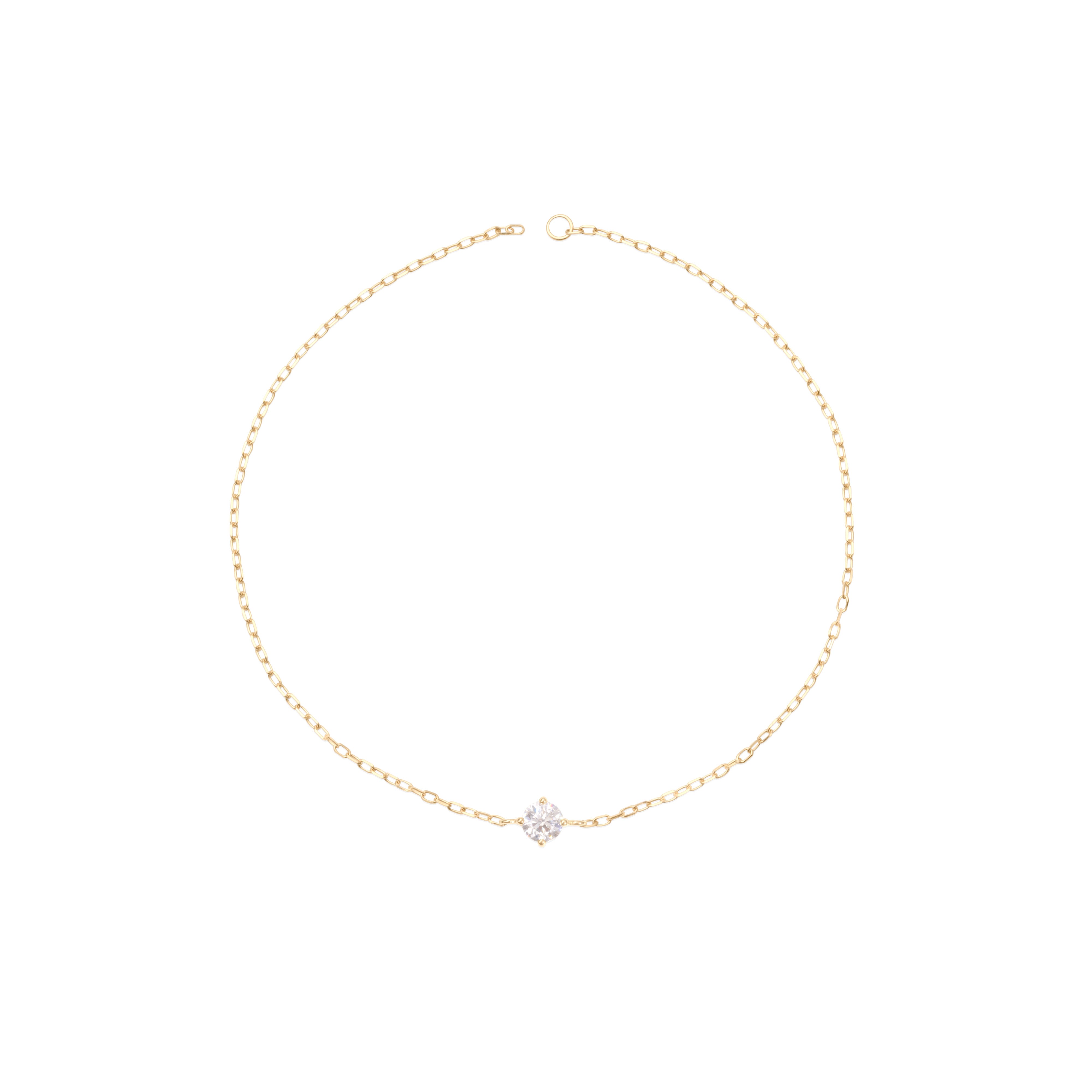 Round Moissanite Permanent Bracelet – 14k Gold | Mezi | MEZI