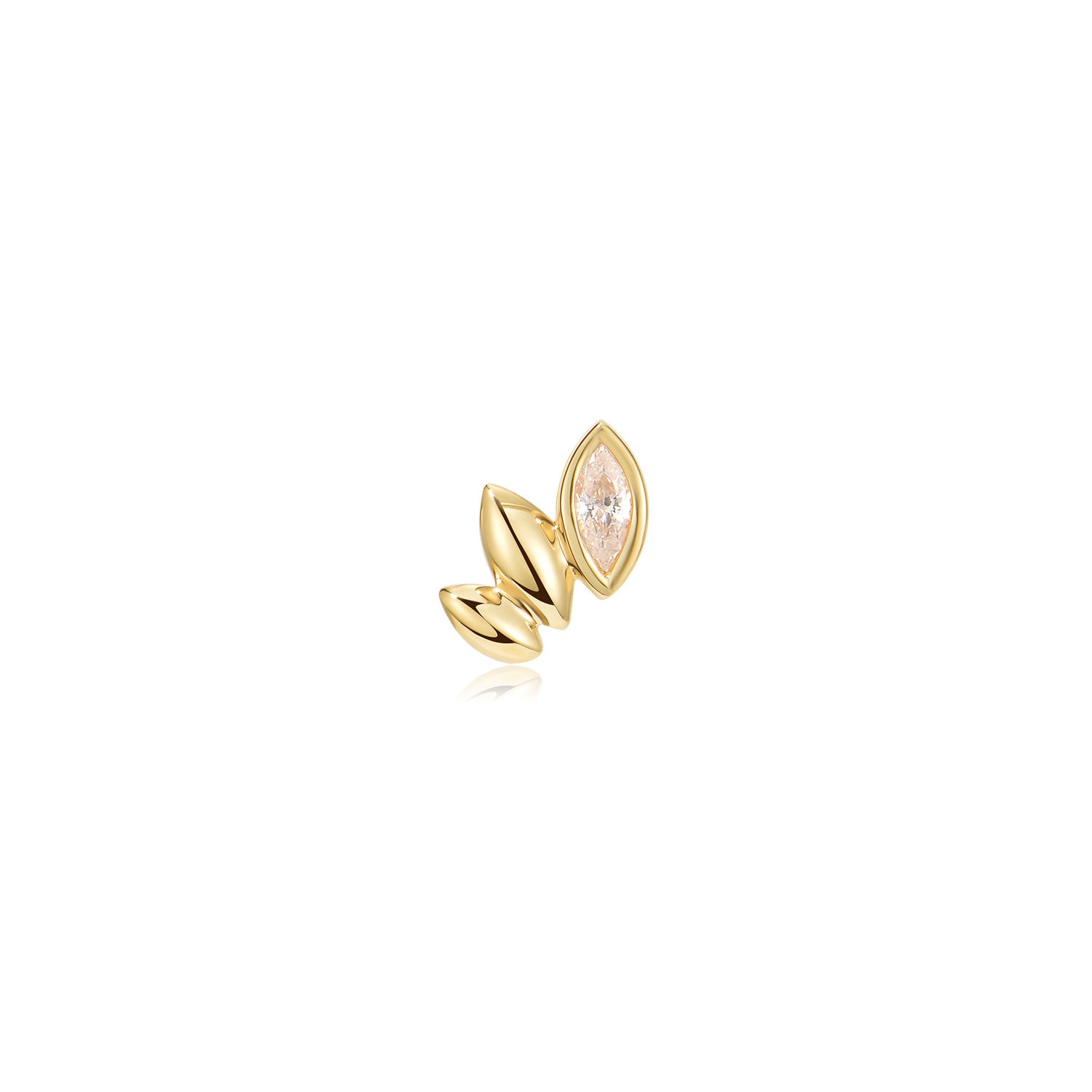 Roux Moissanite Labret Earring – 14K Solid Gold Flat Back