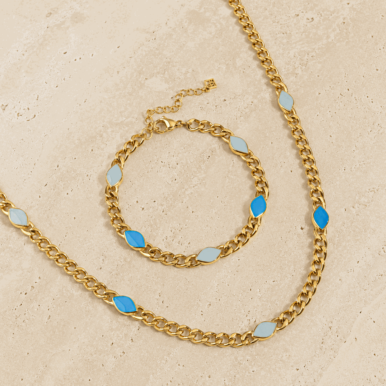 Santorini evil eye set | waterproof
